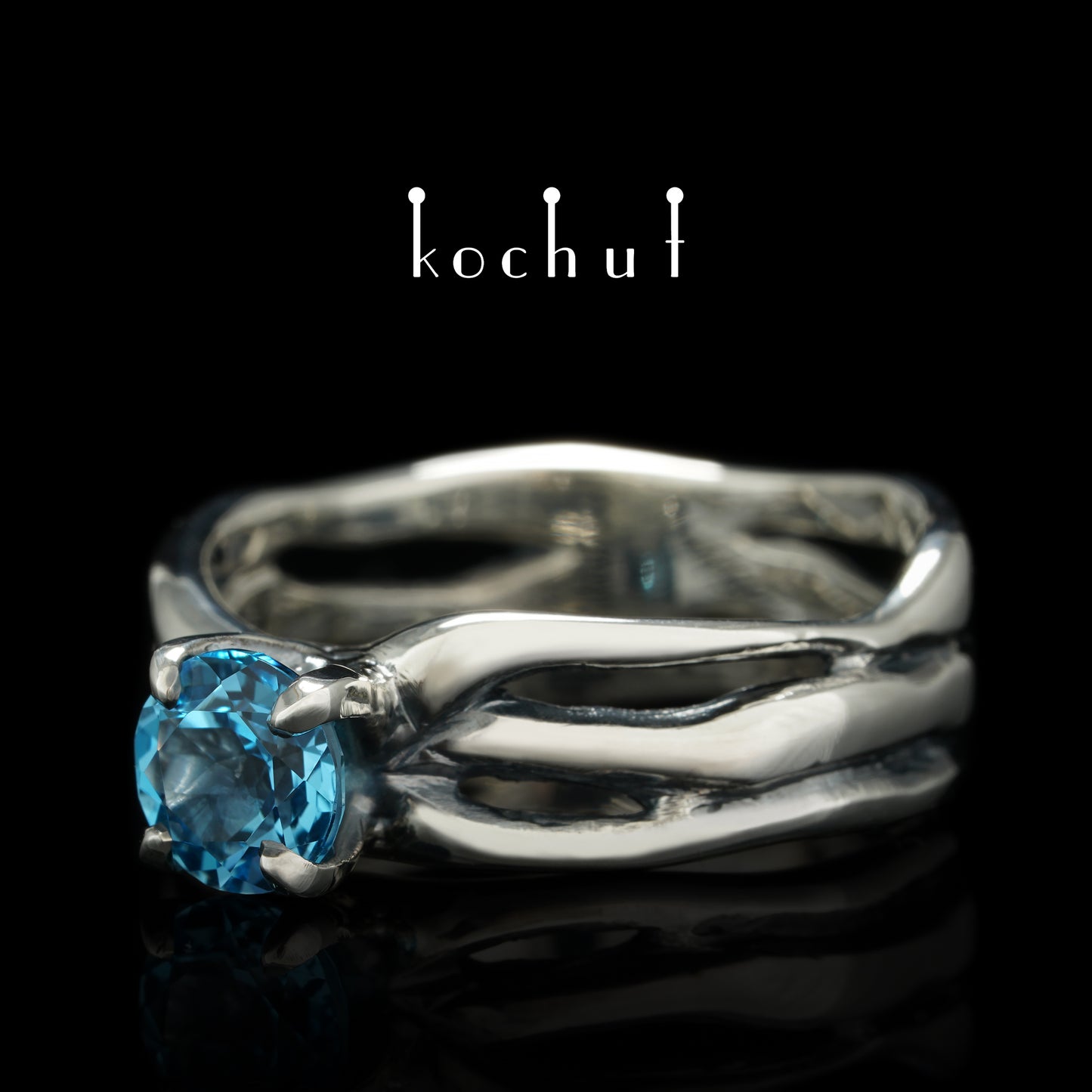 Mein Stern — Ring aus oxidiertem Silber mit Topas