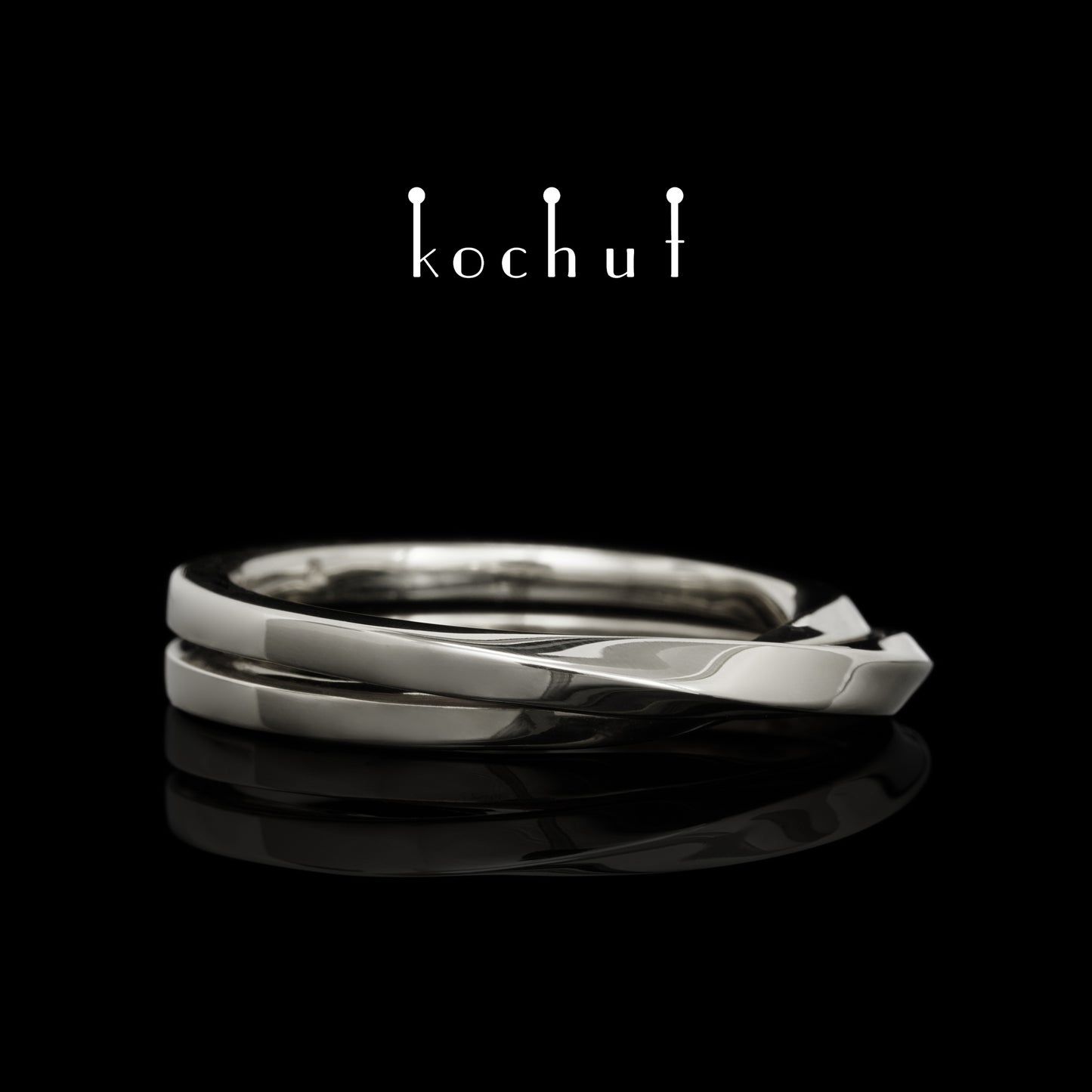 Mobius-Band: Gegengewicht — Ring aus Weißgold, überzogen mit weißem Rhodium