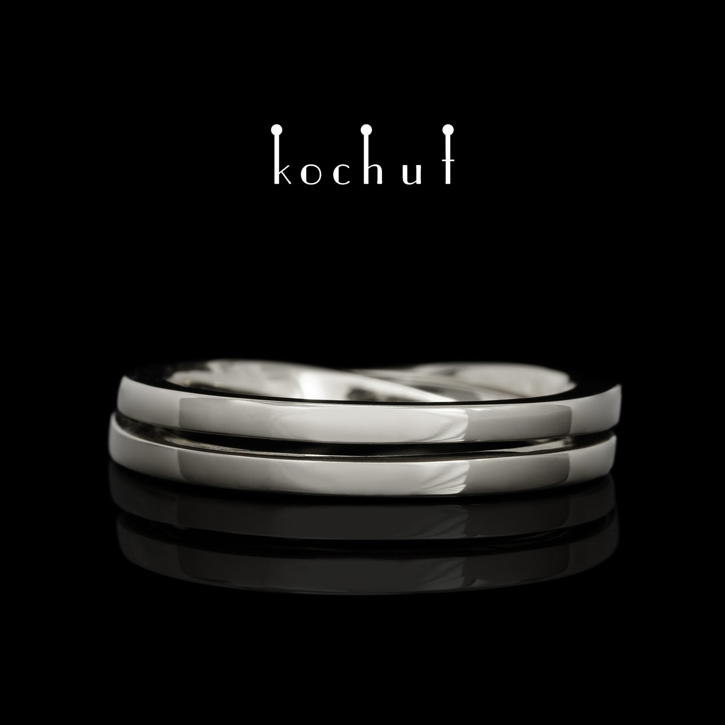 Mobius-Band: Gegengewicht — Ring aus Weißgold, überzogen mit weißem Rhodium