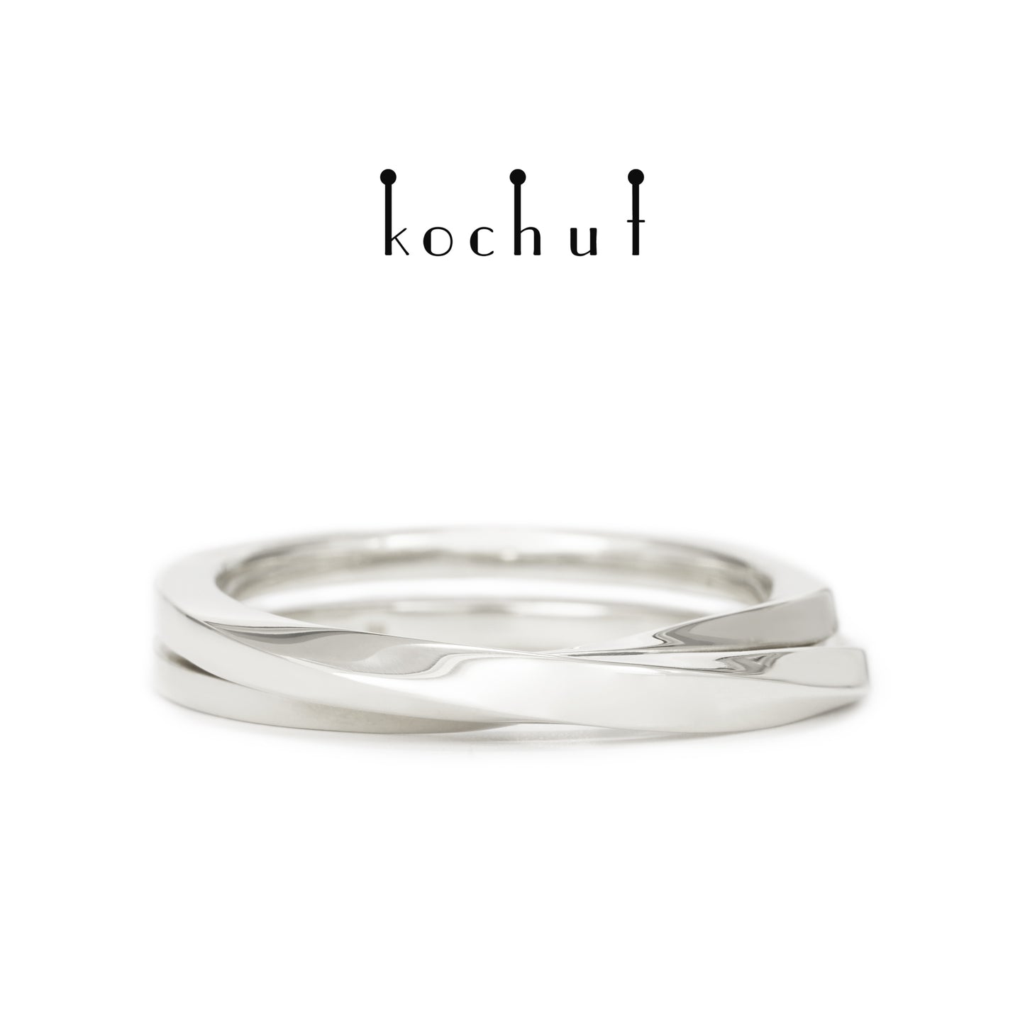 Mobius-Band: Gegengewicht — Ring aus Weißgold, überzogen mit weißem Rhodium