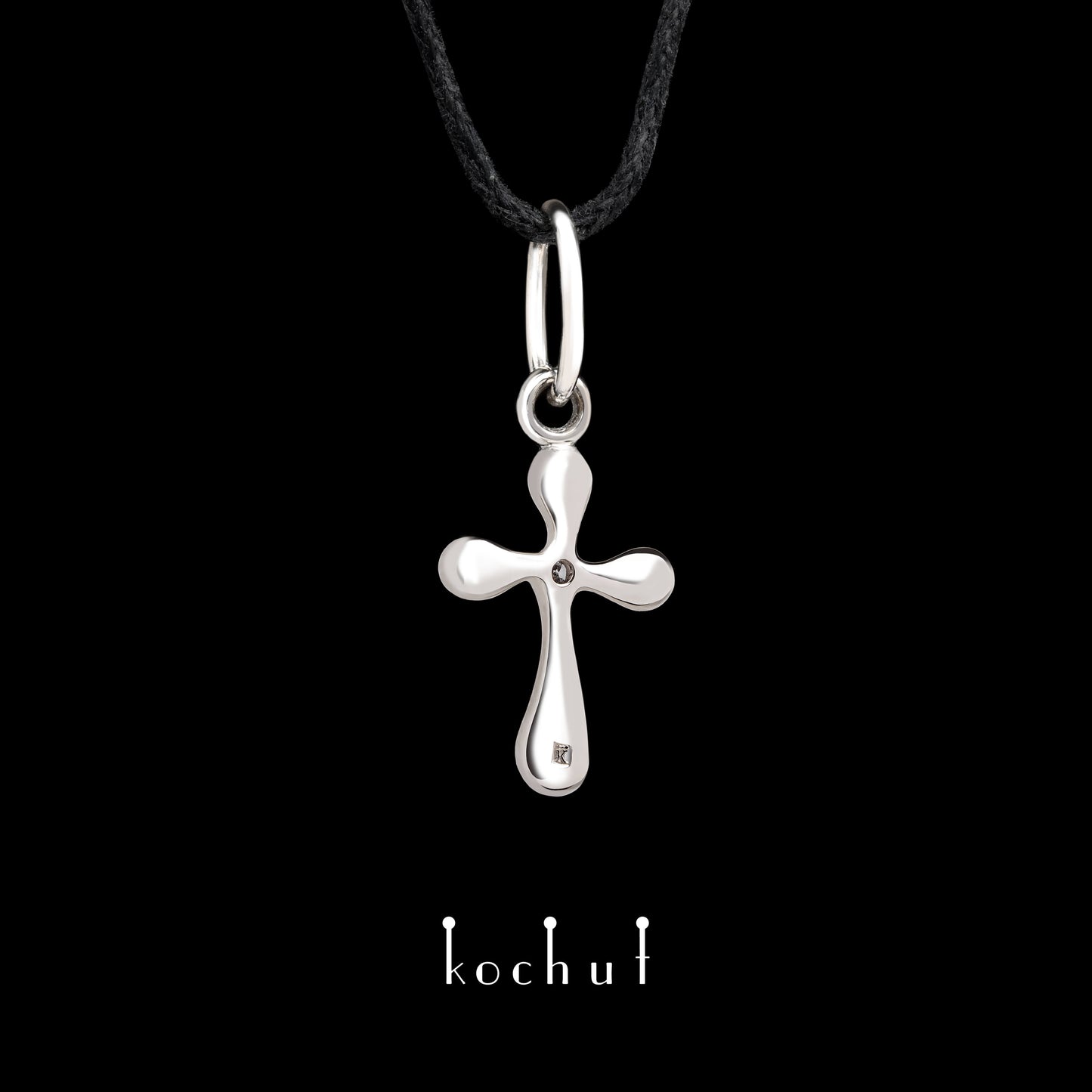Tau des Liebes — Kreuz aus Palladium-Gold mit Diamant