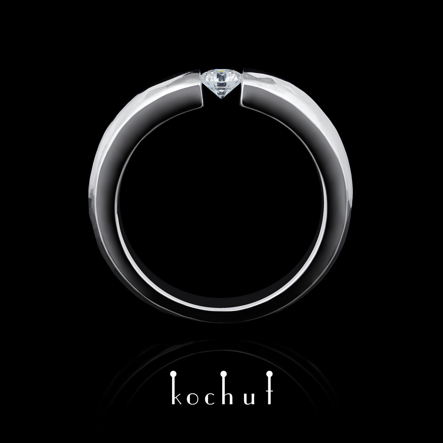 Illusion — Verlobungsring aus Weißgold mit Diamant, beschichtet mit weißem Rhodium