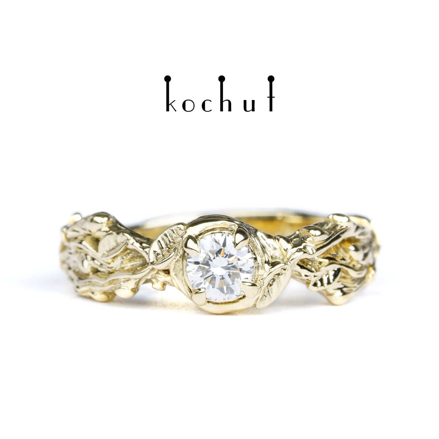 Sprossen — Gelbgold-Verlobungsring mit Diamant