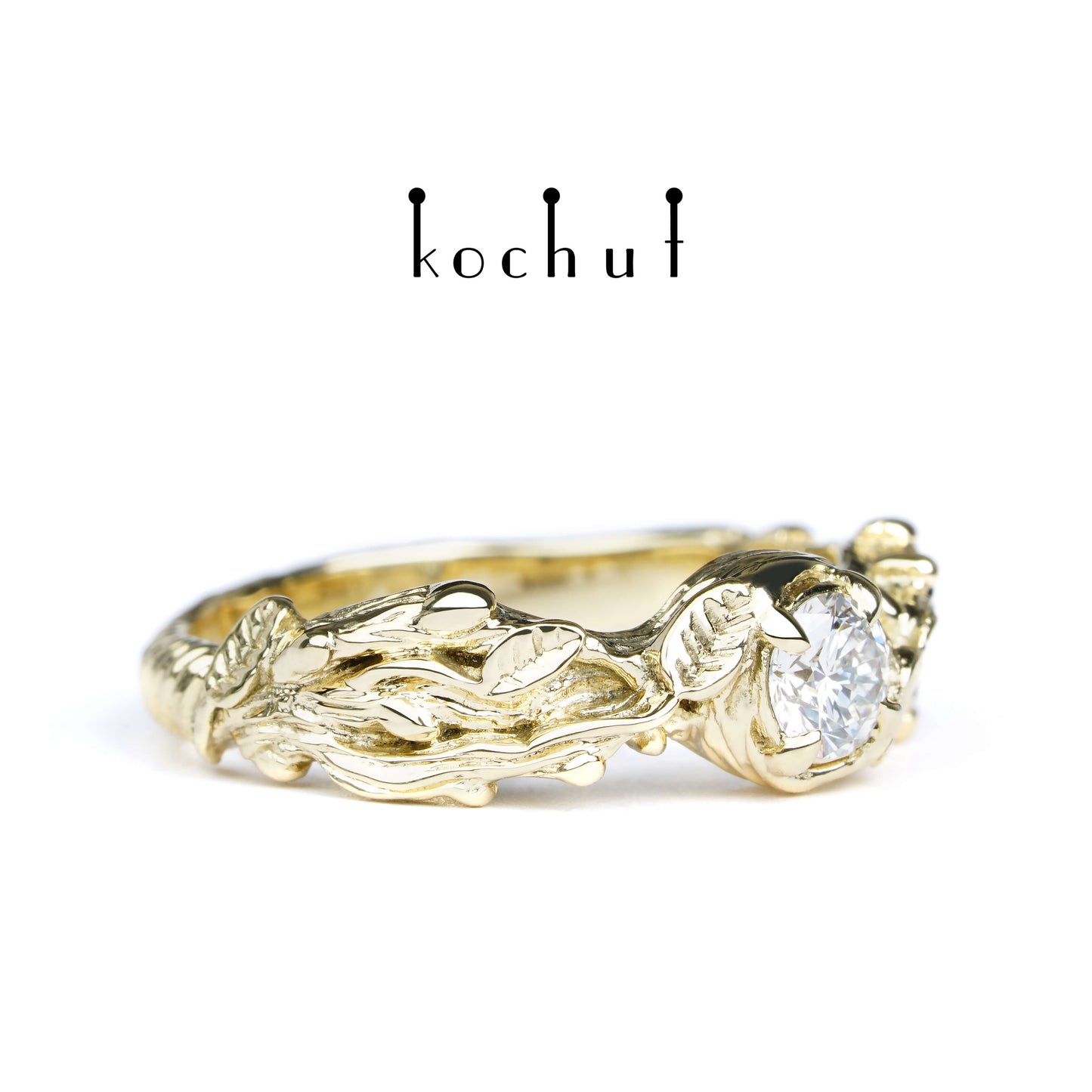 Sprossen — Gelbgold-Verlobungsring mit Diamant