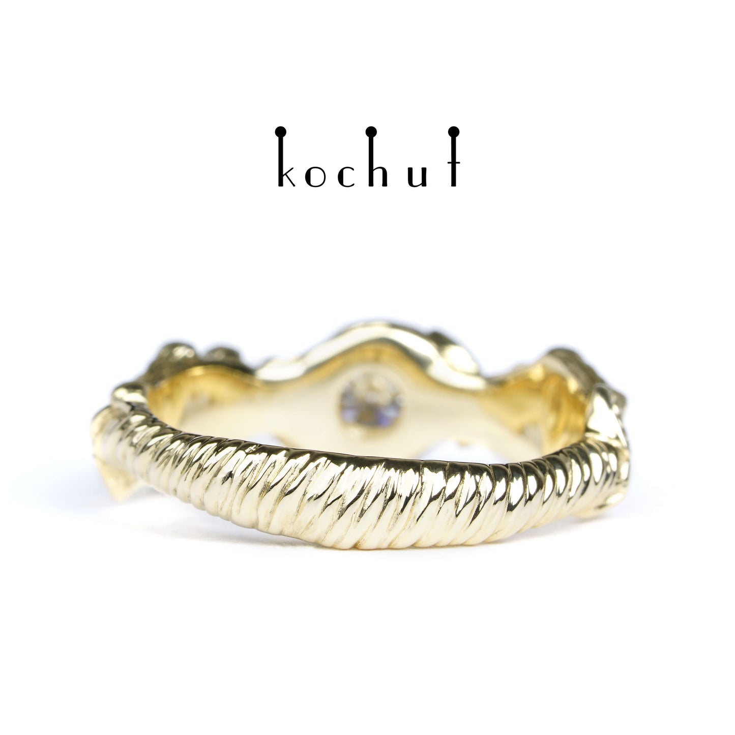 Sprossen — Gelbgold-Verlobungsring mit Diamant