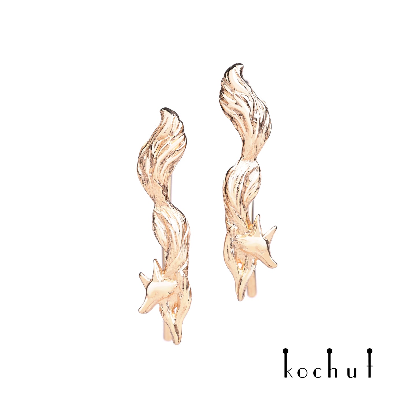 Füchse — Ohrklemmen aus Rotgold