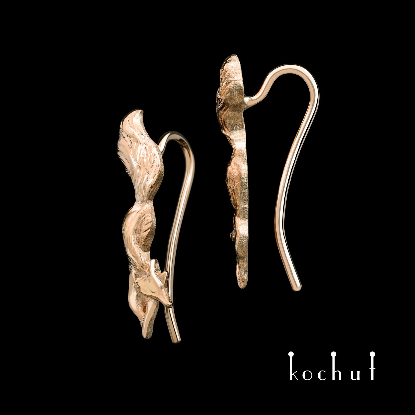 Füchse — Ohrklemmen aus Rotgold