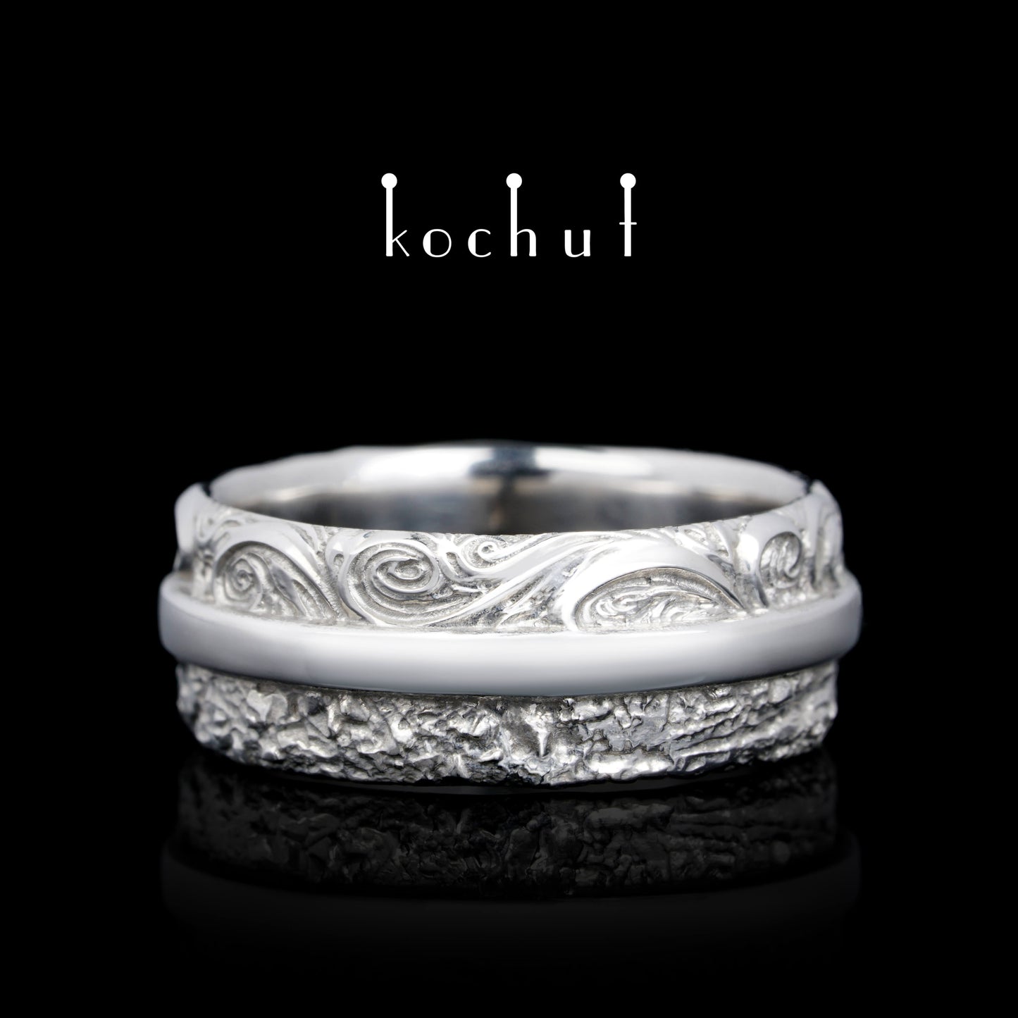 In Freude und Leid — Silberhochzeitssring mit weißem Rhodium überzogen
