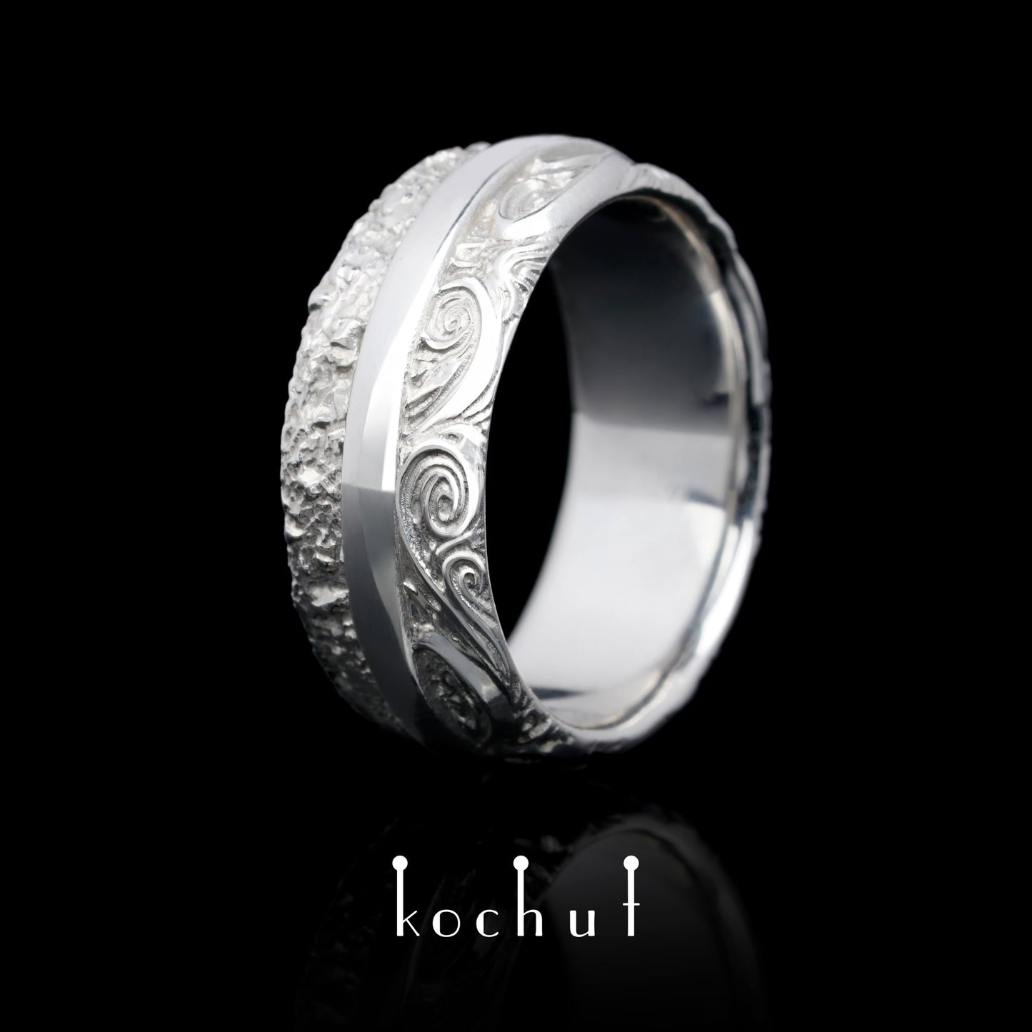 In Freude und Leid — Silberhochzeitssring mit weißem Rhodium überzogen