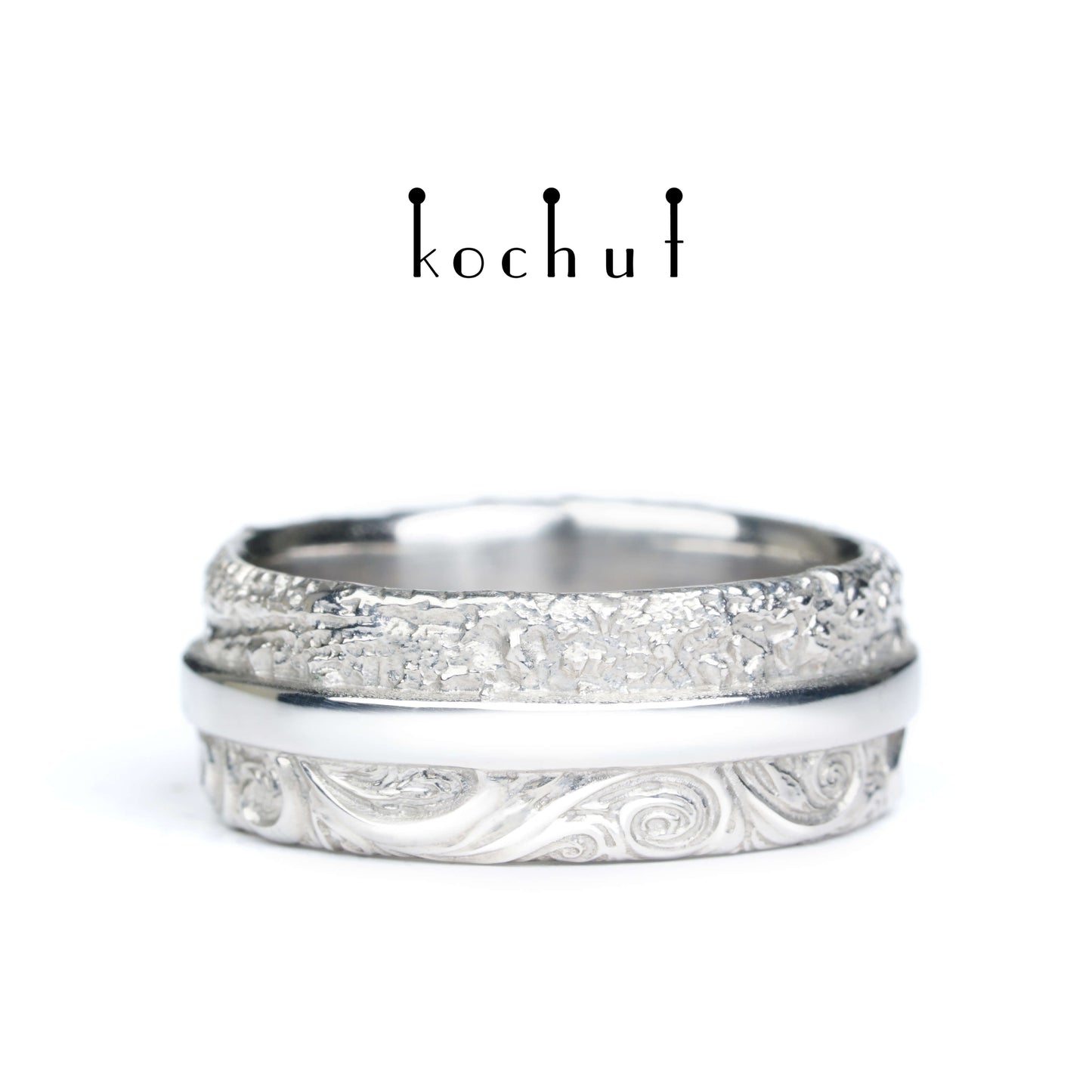 In Freude und Leid — Silberhochzeitssring mit weißem Rhodium überzogen