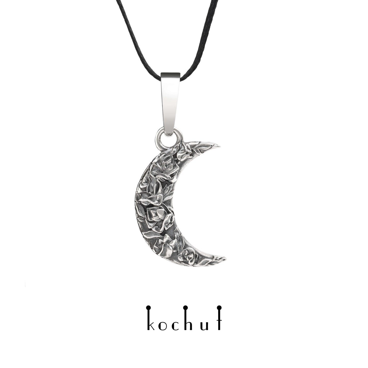 Rose Night — Anhänger aus oxidiertem Silber