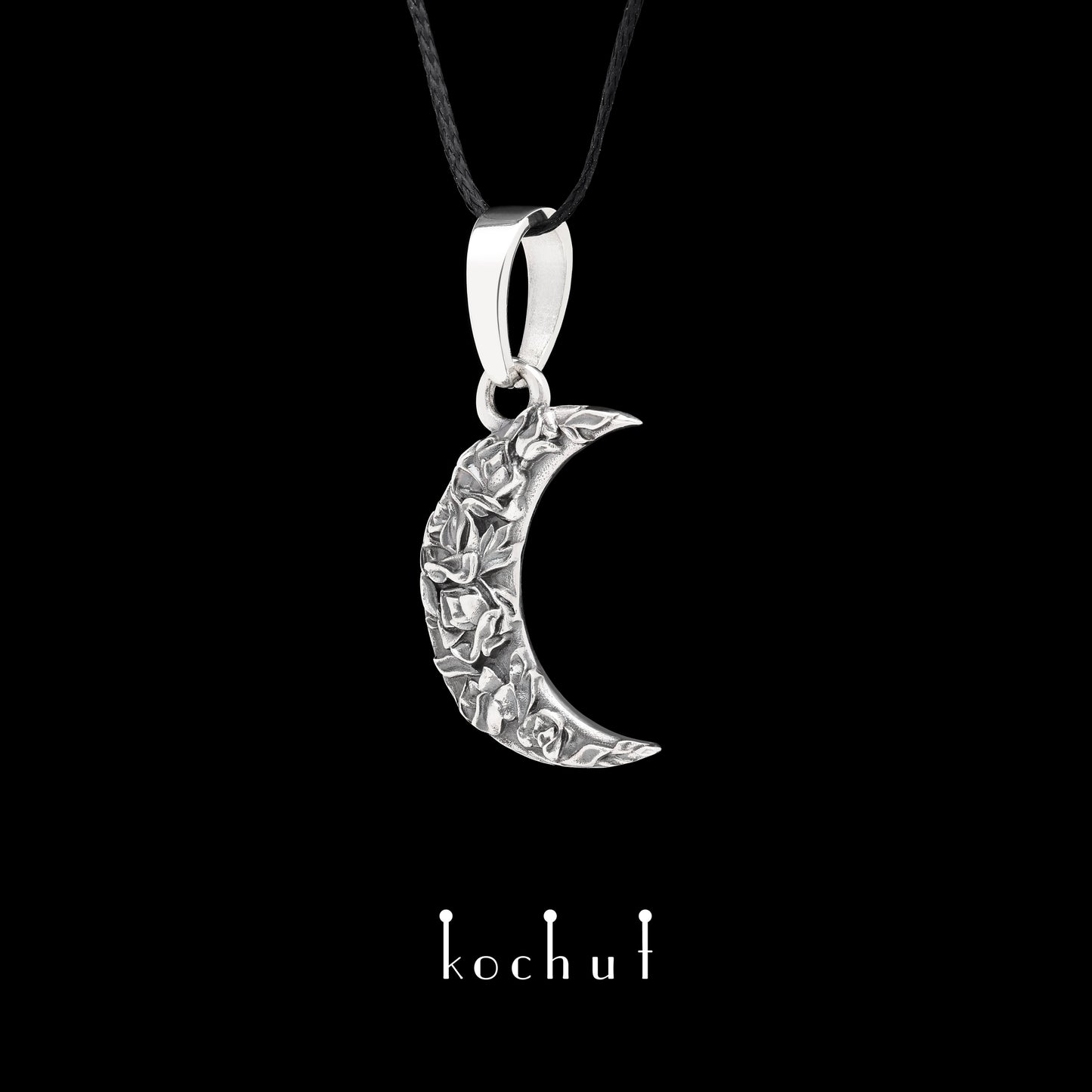 Rose Night — Anhänger aus oxidiertem Silber