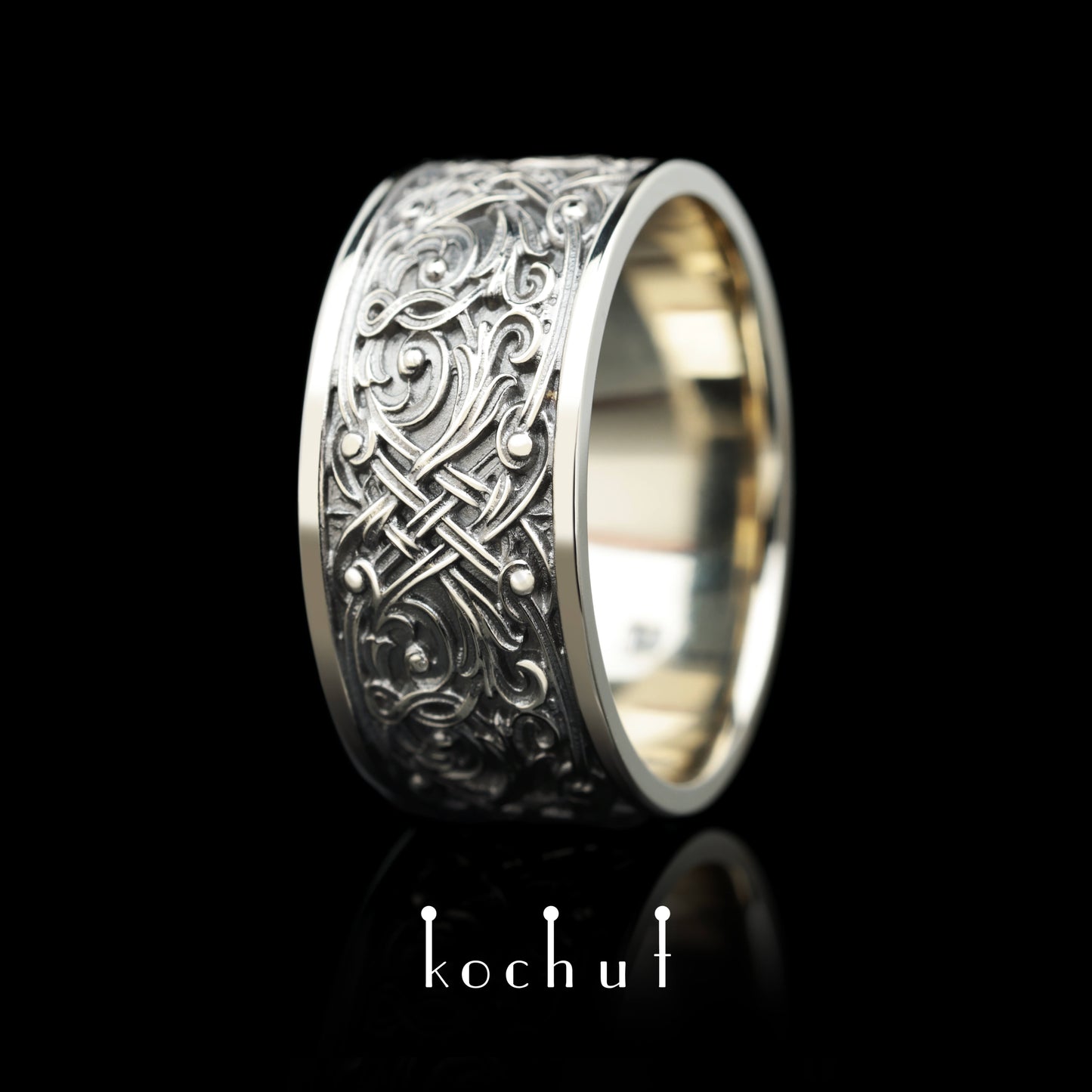 Venetian Night — Ehering aus Weißgold, überzogen mit schwarzem Rhodium