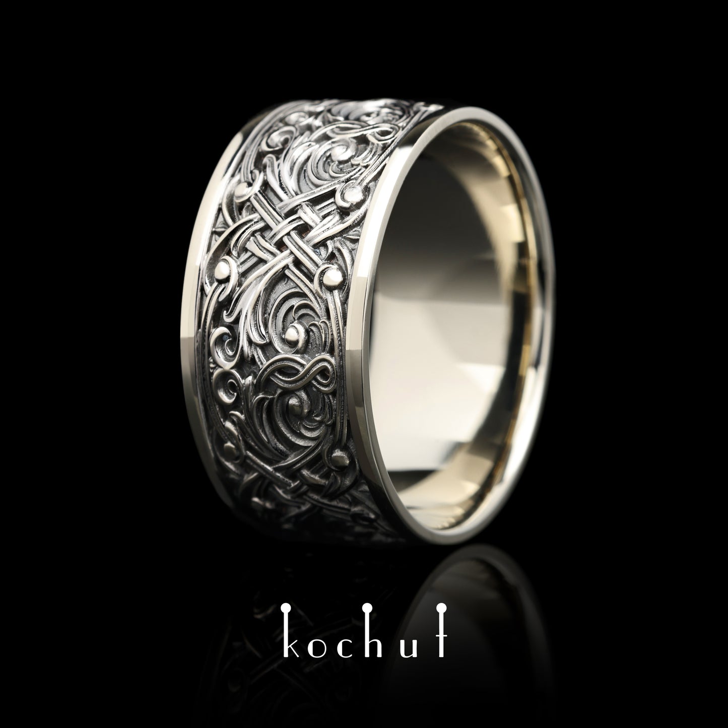 Venetian Night — Ehering aus Weißgold, überzogen mit schwarzem Rhodium