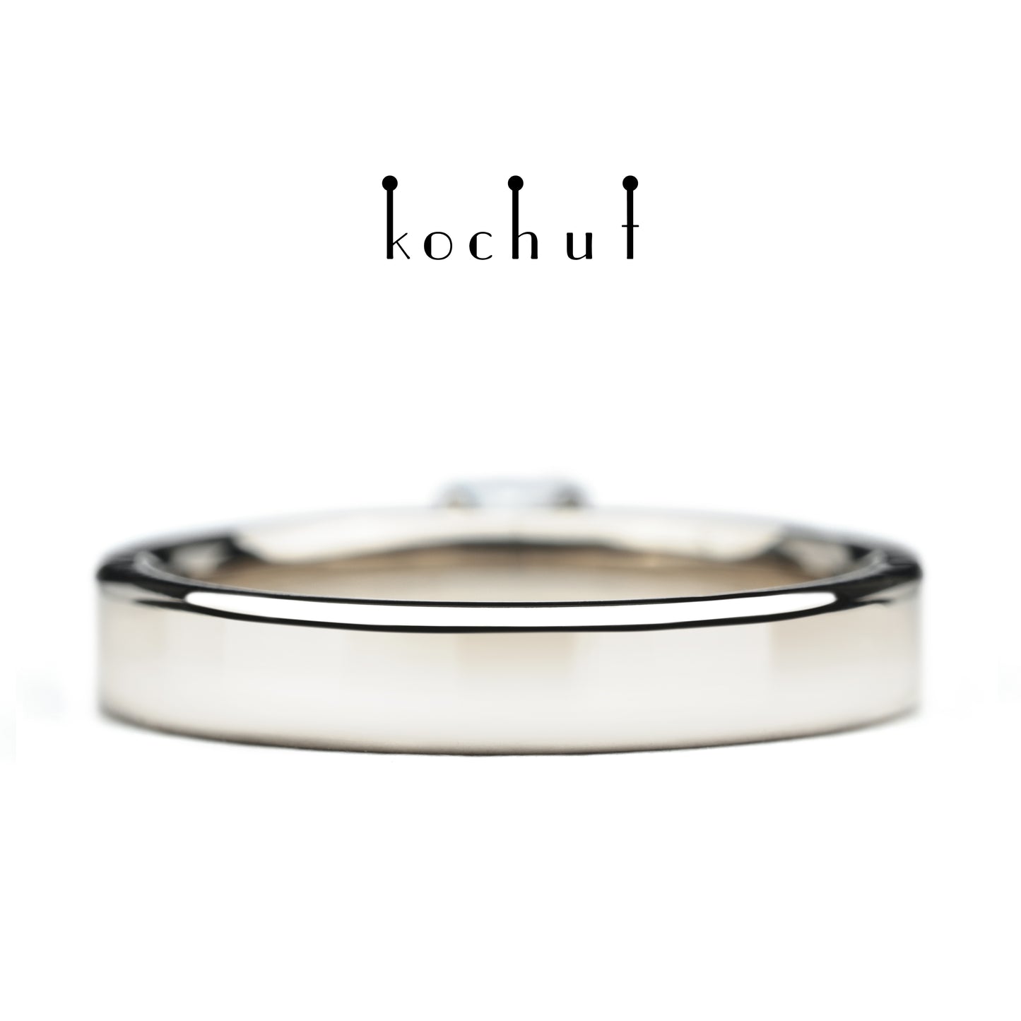 Classic — Verlobungsring aus Palladium 18K Gold mit einem Diamanten