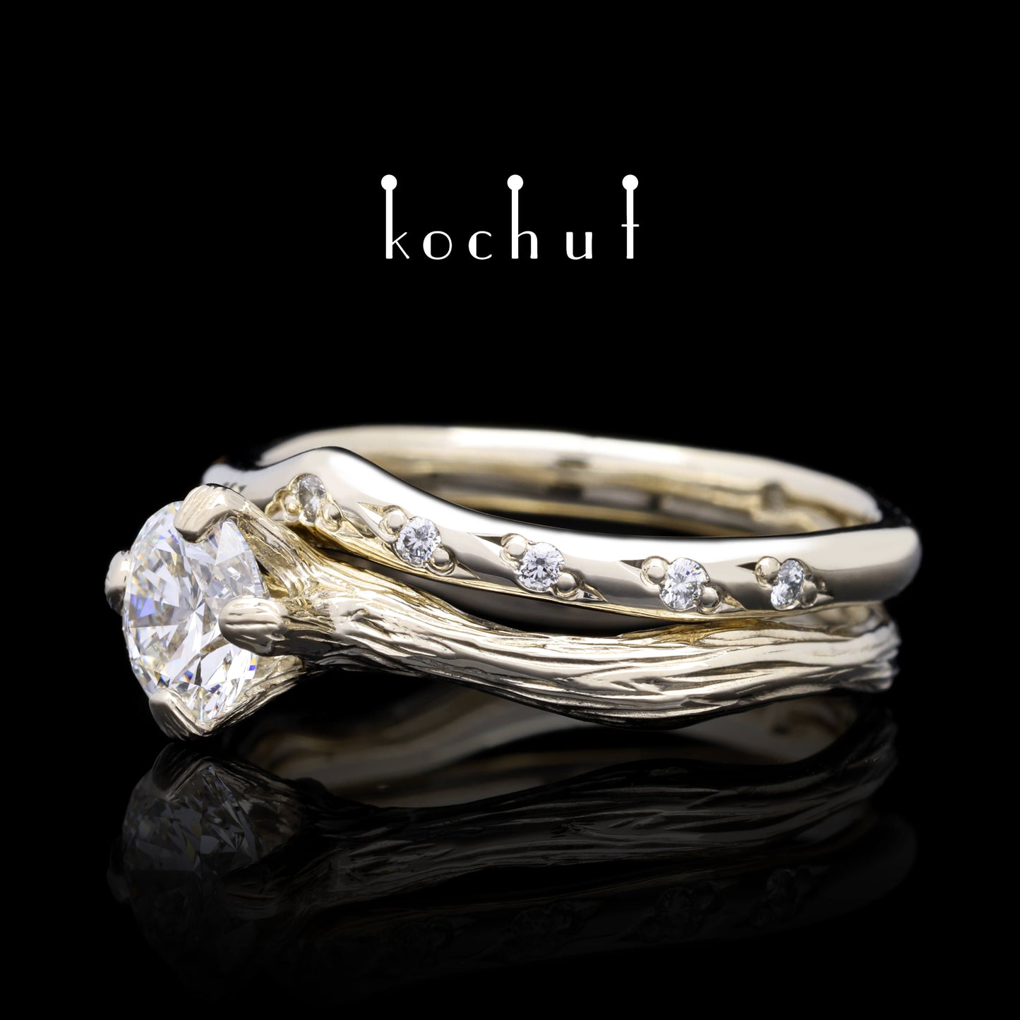 Elven Zärtlichkeit — Verlobungsring aus Weißgold mit Diamant