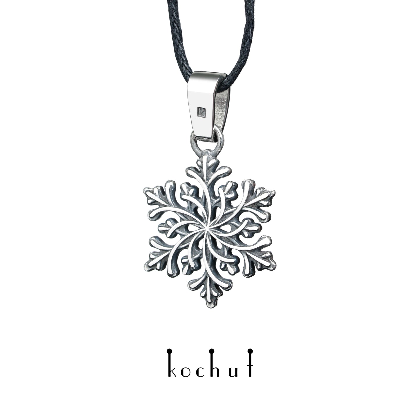 Schneeflocke — Anhänger aus oxidiertem Silber