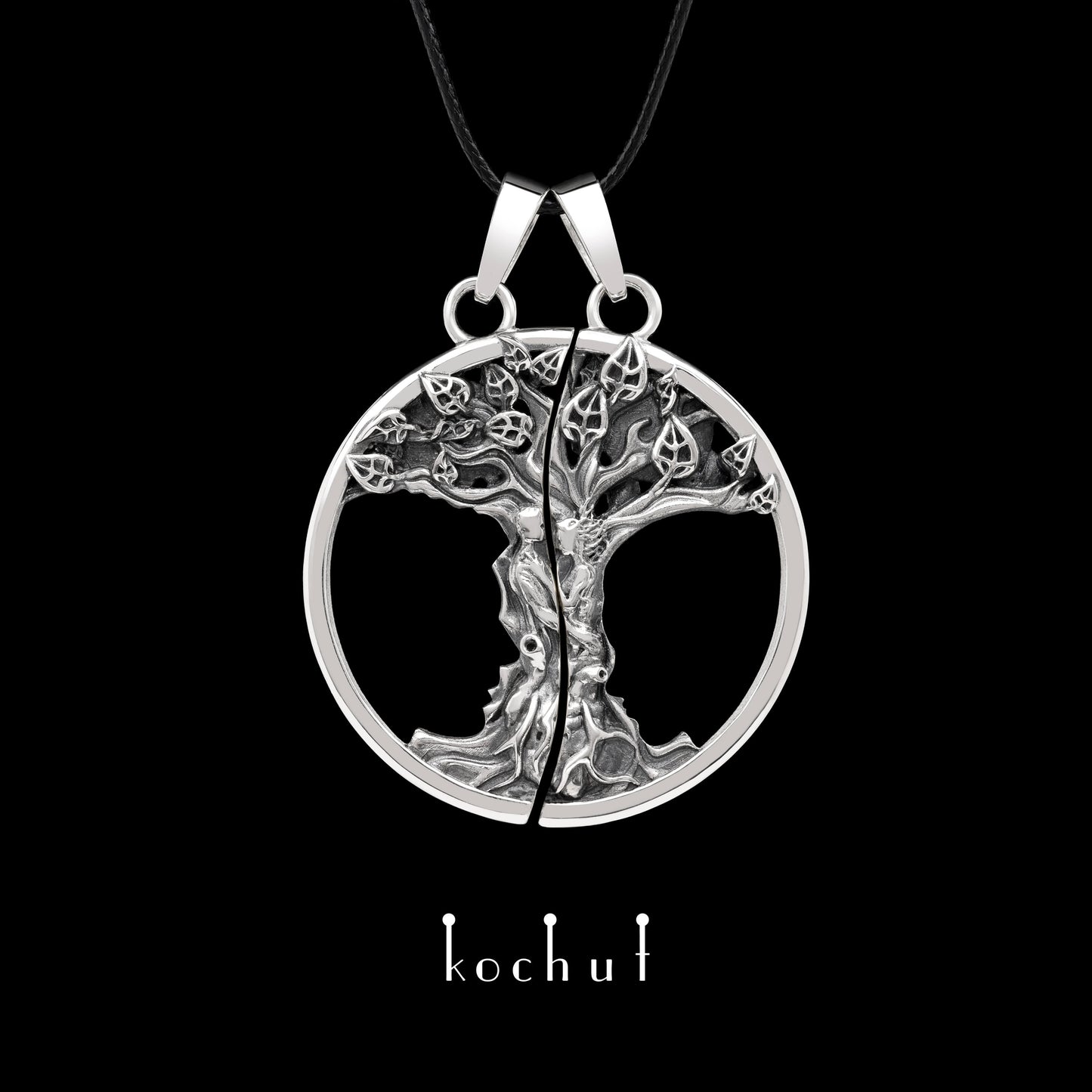 Primal Love — Doppel-Anhänger aus oxidiertem Silber