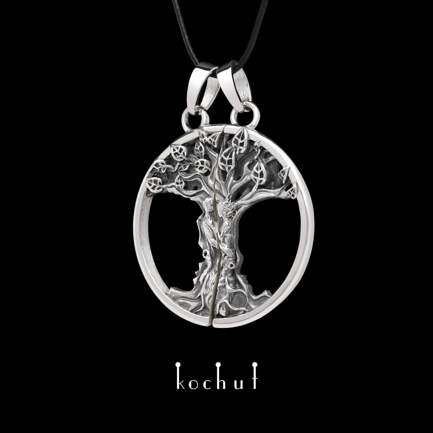 Primal Love — Doppel-Anhänger aus oxidiertem Silber