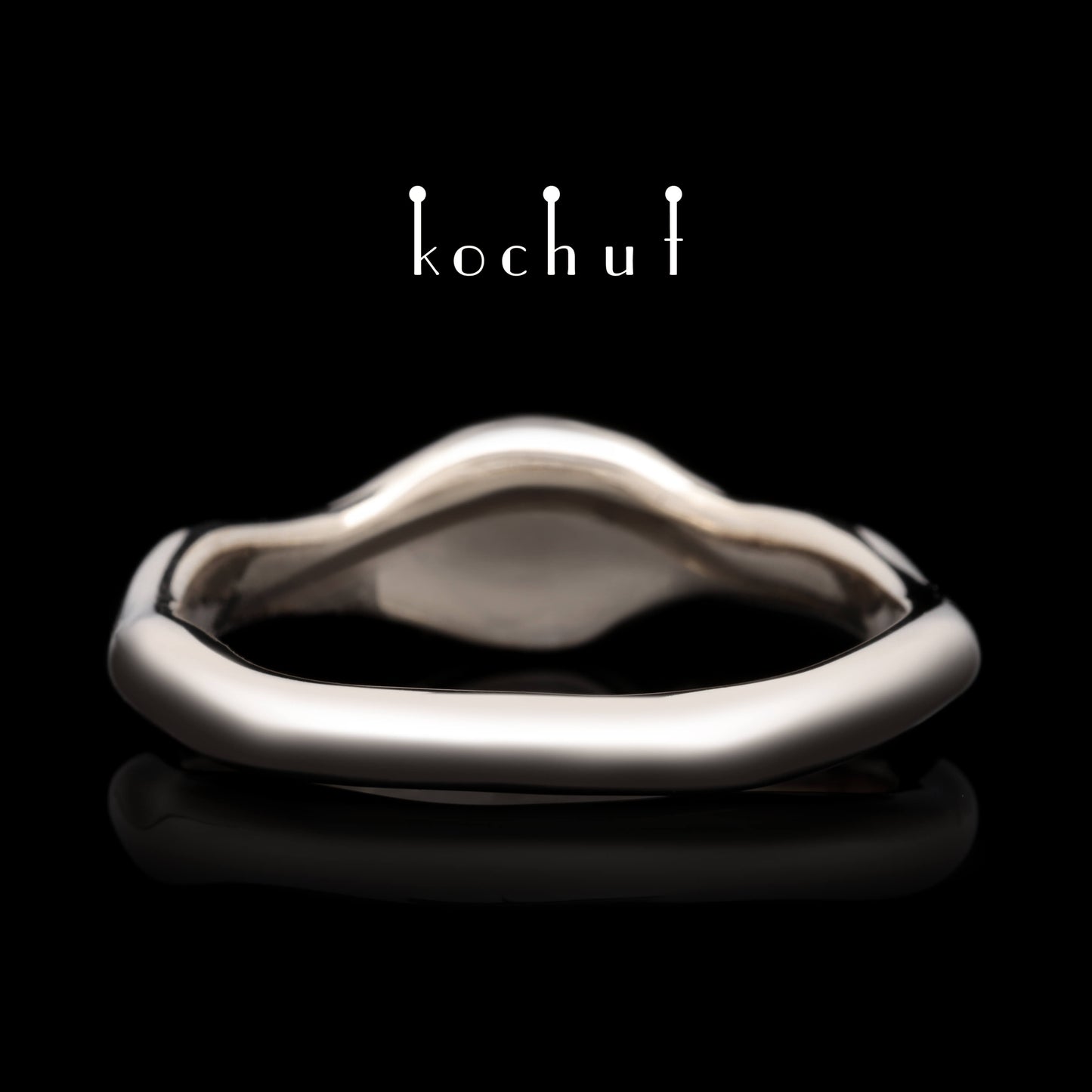 Mantra der Seele — 18K Palladium-Goldring mit Diamant