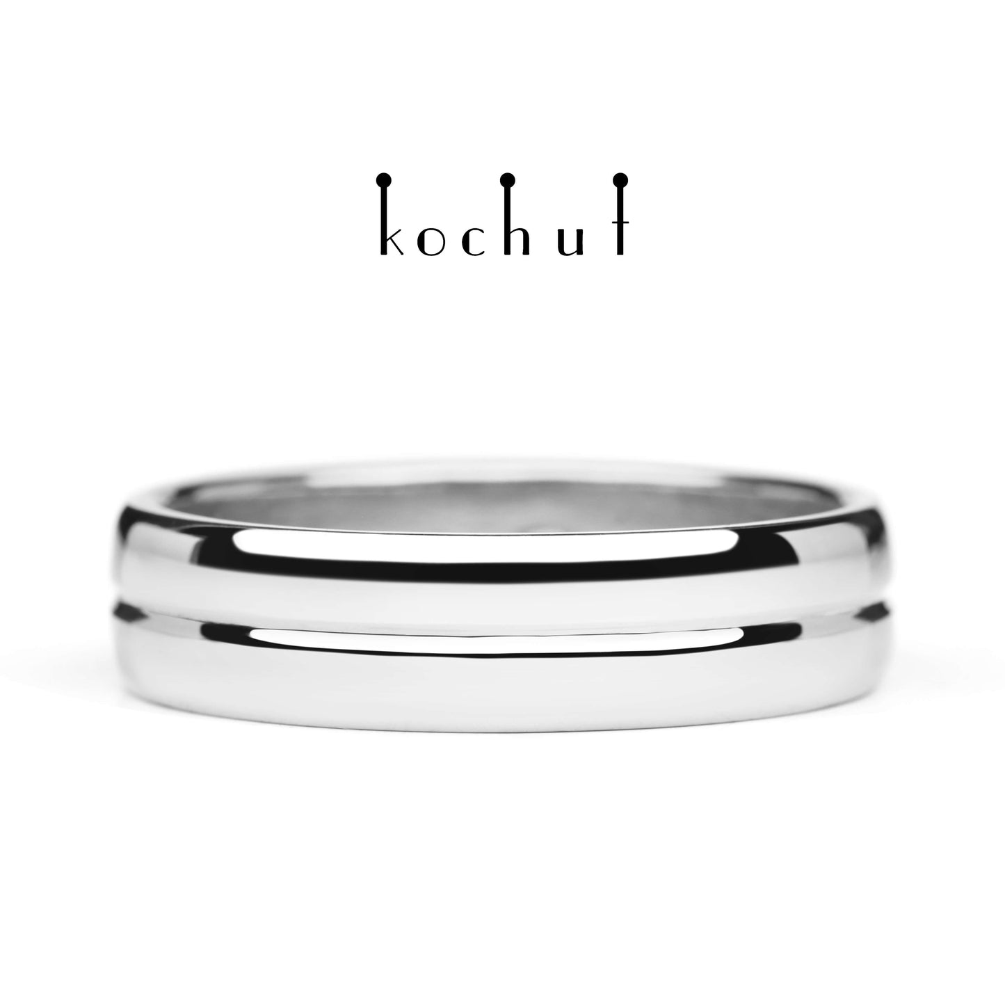Achse der Liebe — Verlobungsring aus Weißgold, platiert mit weißem Rhodium