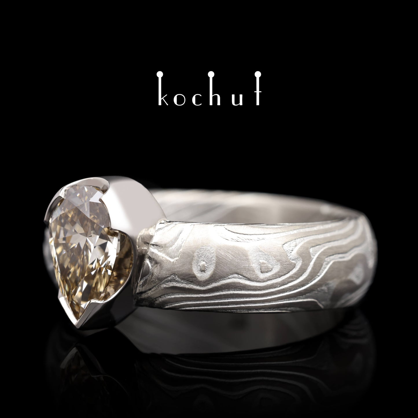 Wertvoller Astrolabium — Mokume-Schmuckset aus Palladium-Gold, graviertem Silber mit Diamanten