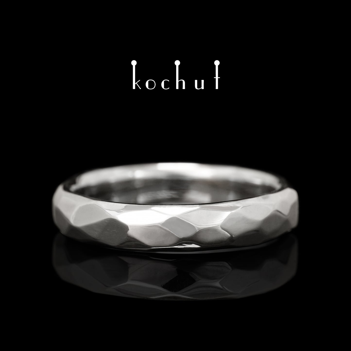 Absolute — Ehering aus gehärtetem Silber mit weißer Rhodium-Beschichtung