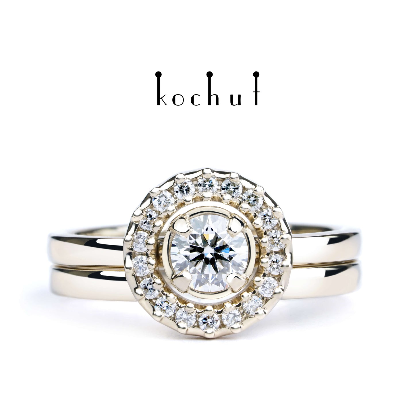 Leuchtende Galaxie — Weißgold-Verlobungsring mit Diamanten