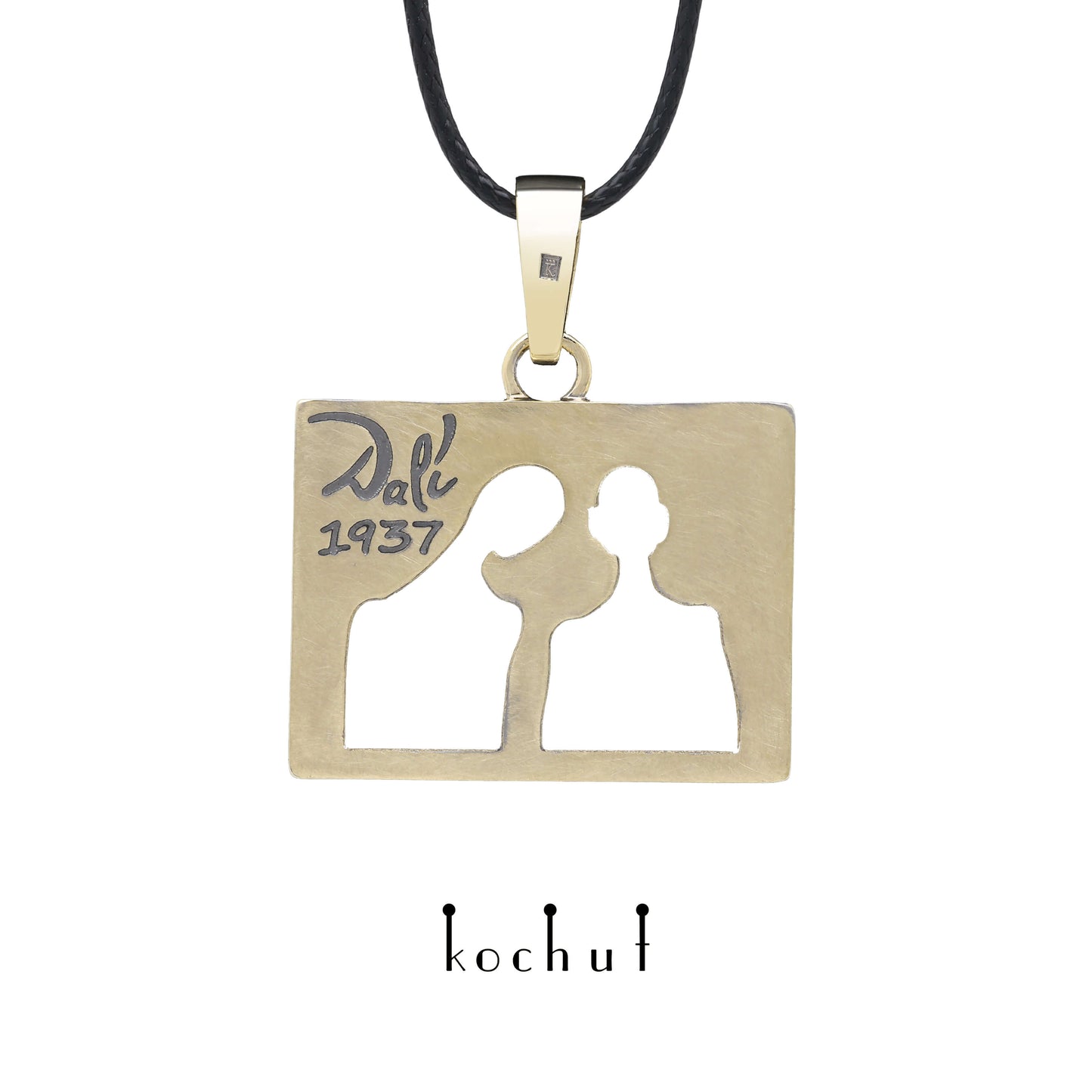 Dali: In Love — Anhänger aus Gelbgold, beschichtet mit schwarzem Rhodium