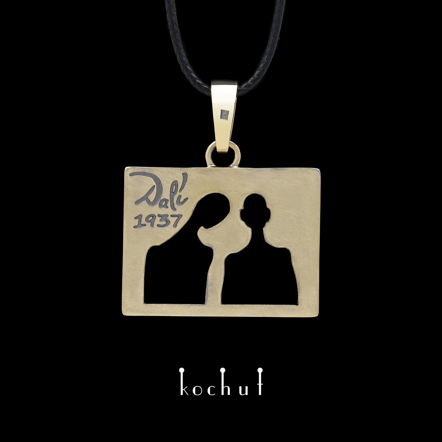 Dali: In Love — Anhänger aus Gelbgold, beschichtet mit schwarzem Rhodium