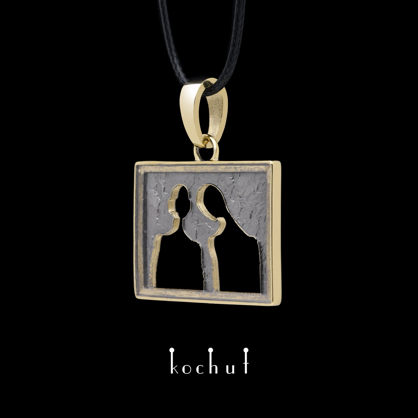 Dali: In Love — Anhänger aus Gelbgold, beschichtet mit schwarzem Rhodium