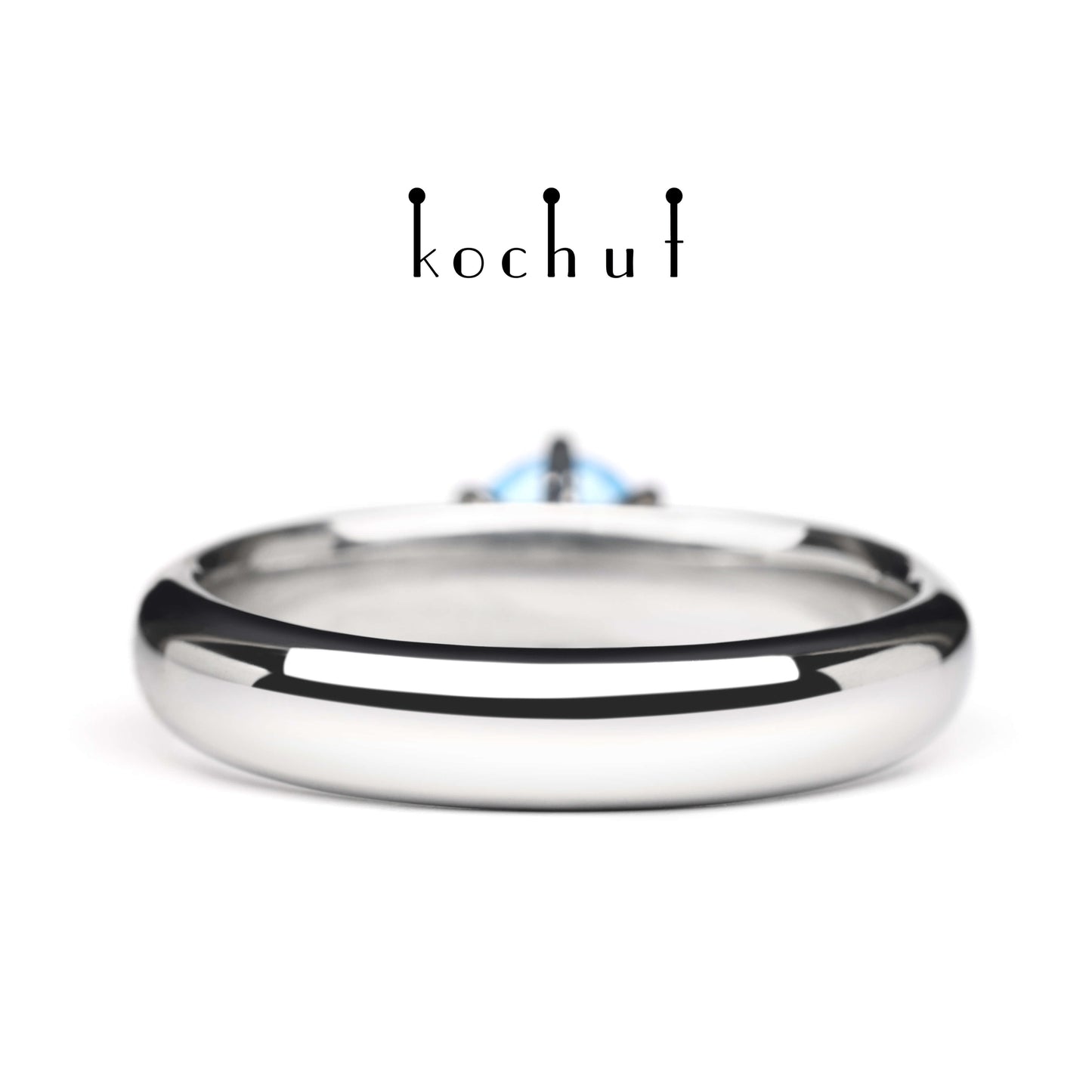 Persephone — Silber-Verlobungsring mit Topas, beschichtet mit weißem Rhodium