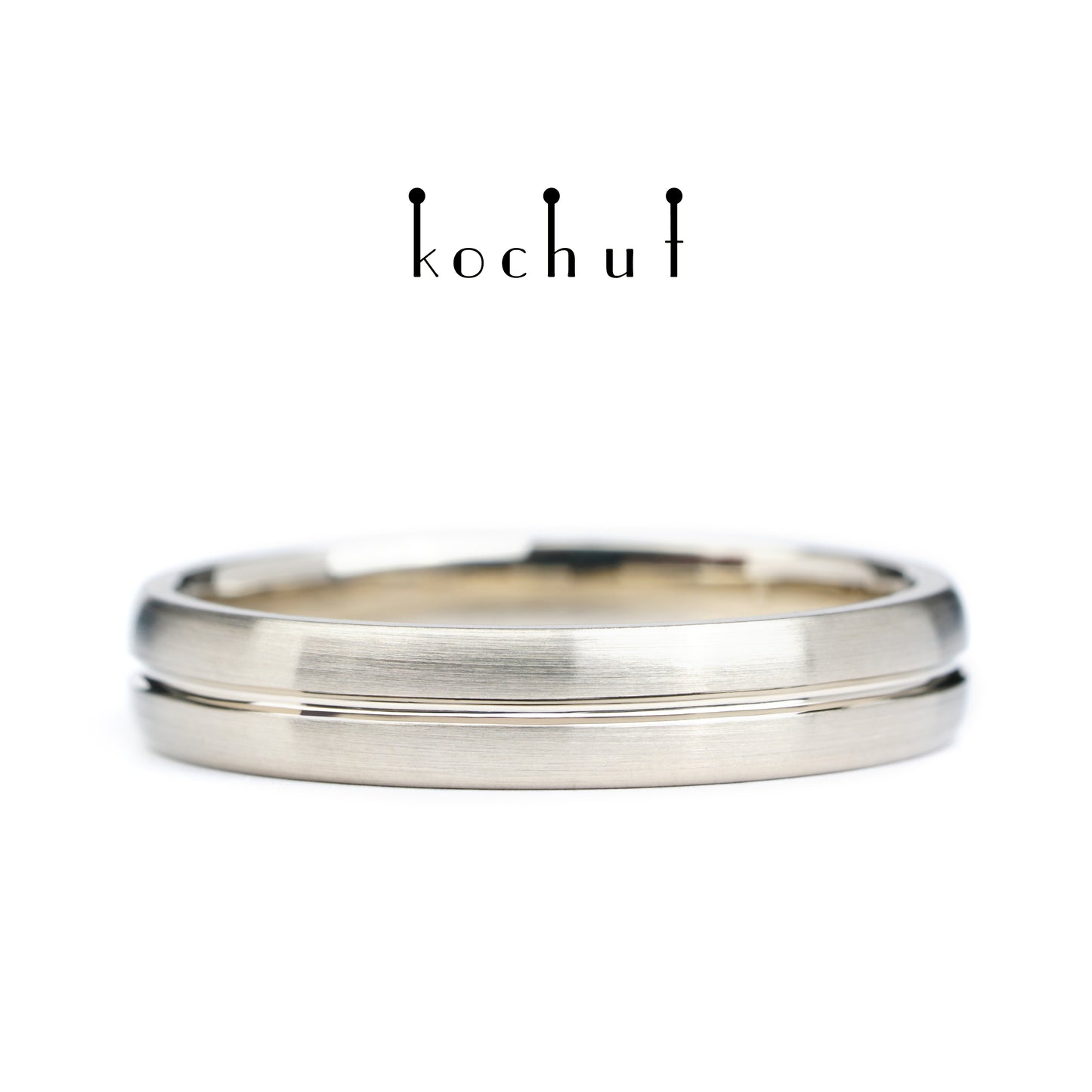 Die Achse der Liebe — Ehering aus Weißgold