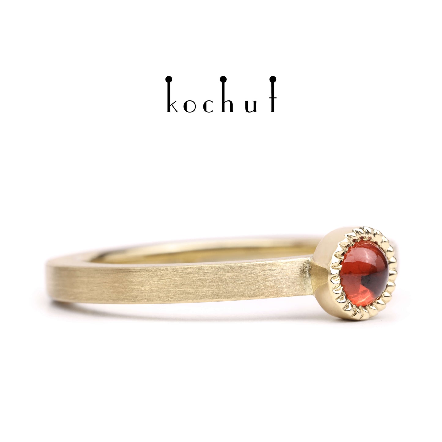 Mars — Ring aus Gelbgold mit Granat