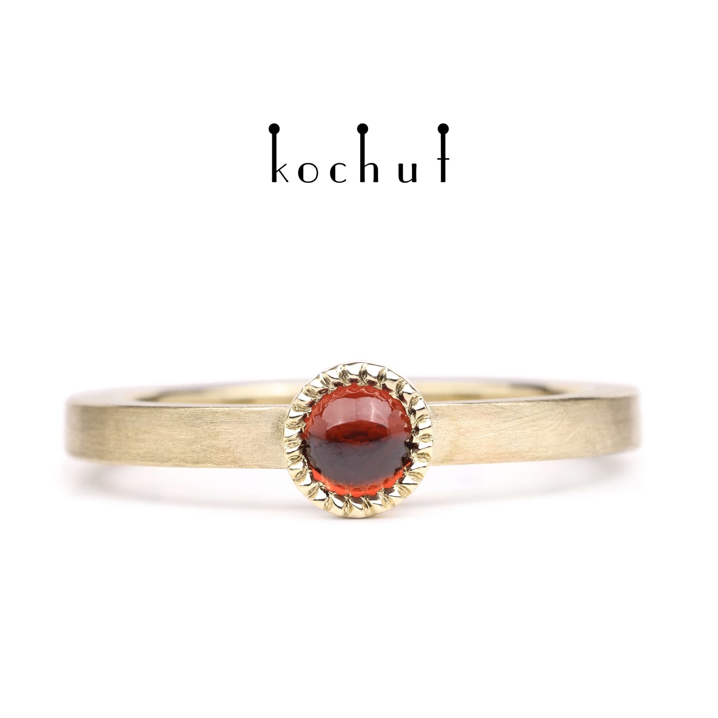 Mars — Ring aus Gelbgold mit Granat