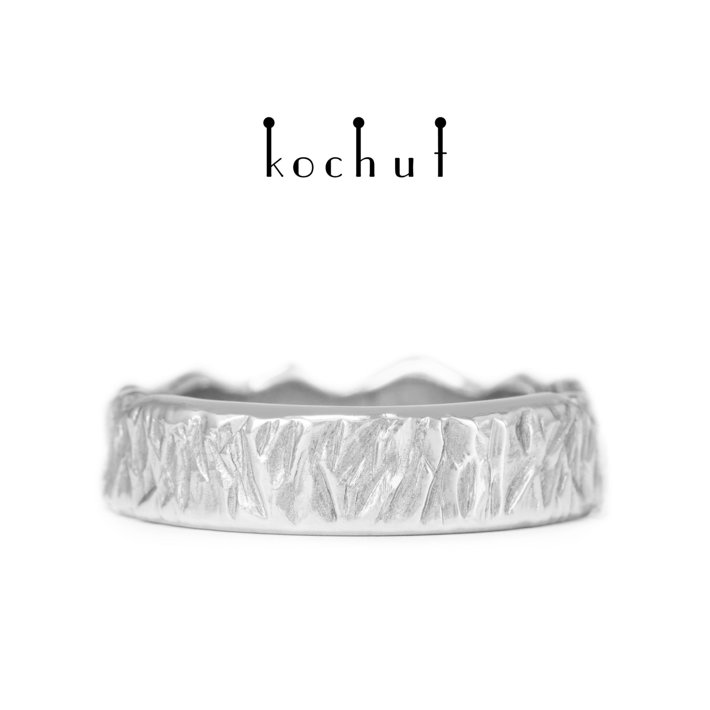 Peaks of Love — Ehering aus Silber, überzogen mit weißem Rhodium