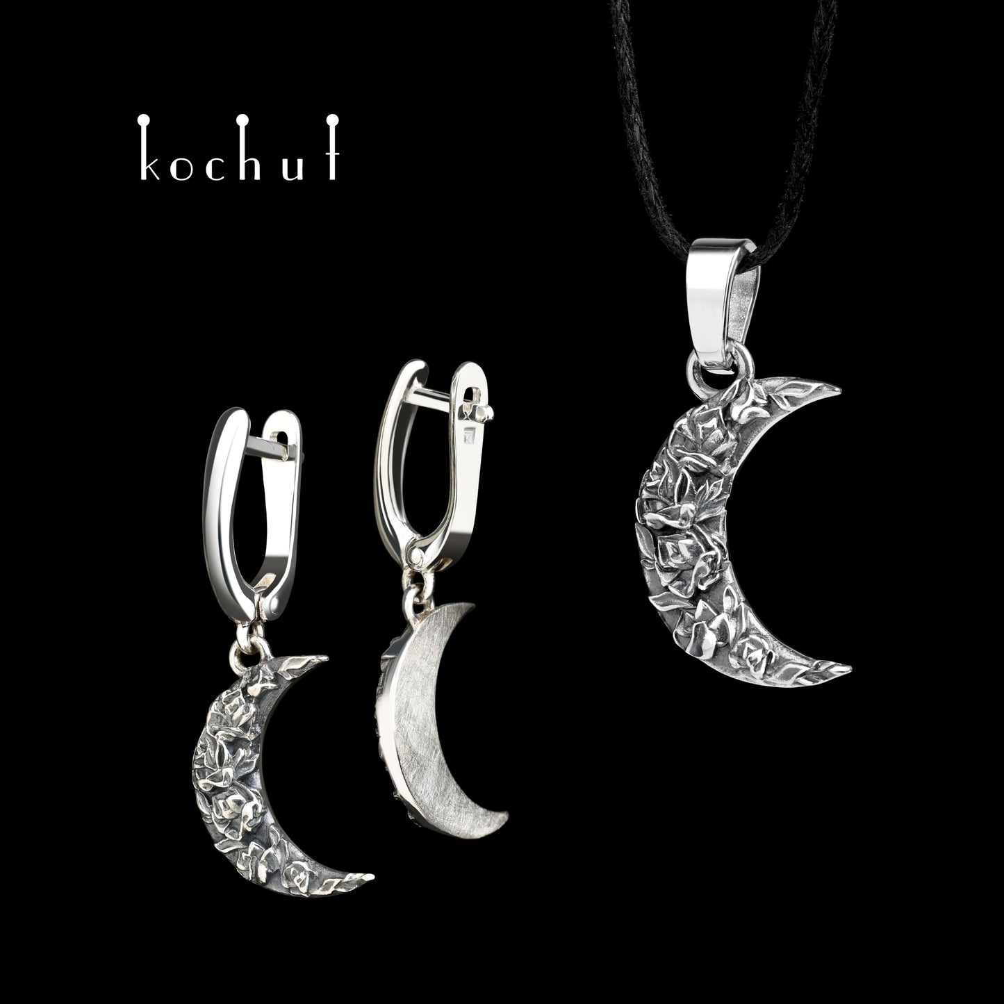 Rose Night — Set aus oxidiertem Silber