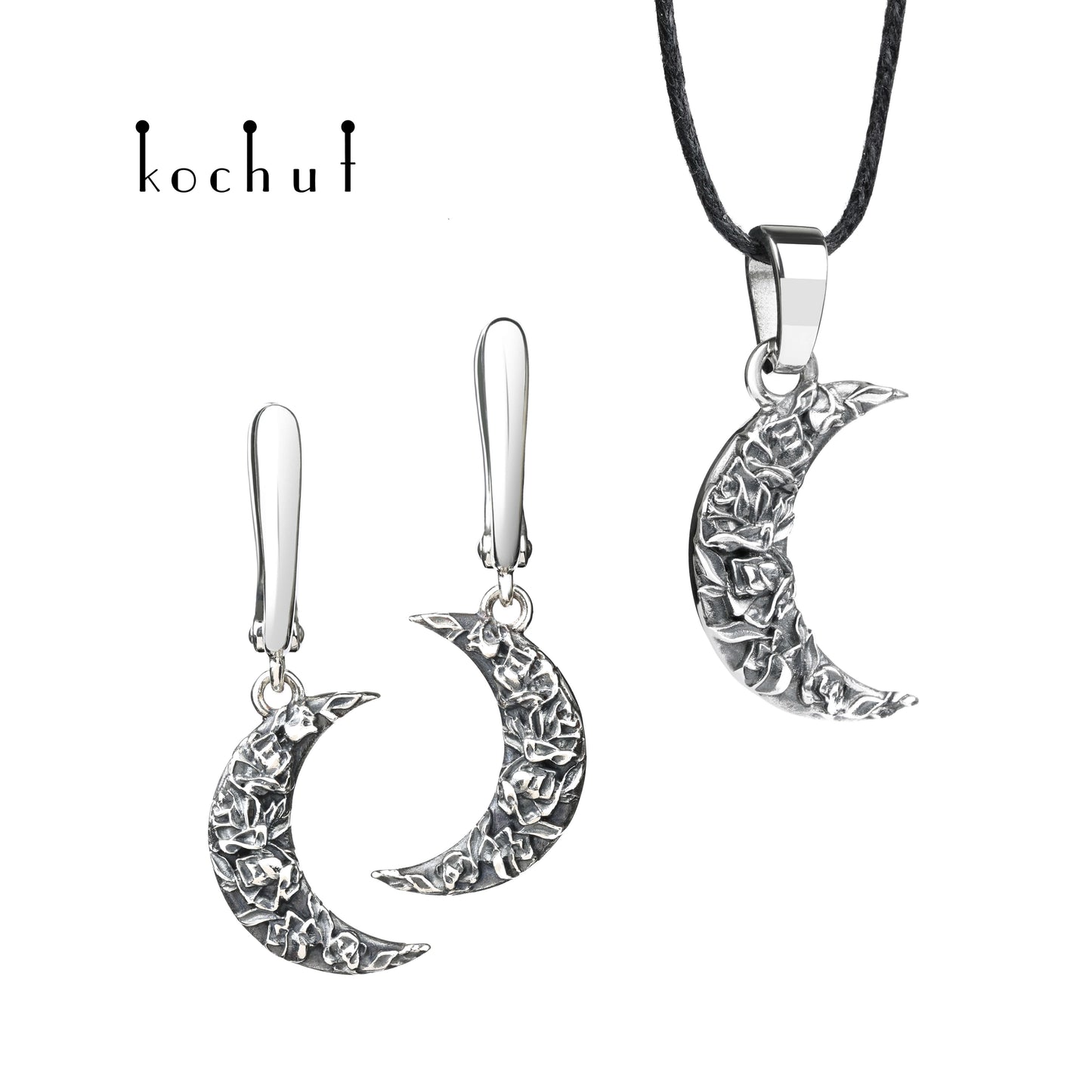 Rose Night — Set aus oxidiertem Silber