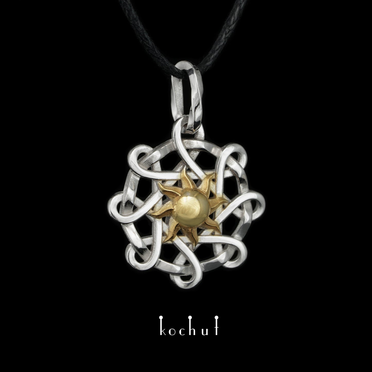Surya — Anhänger aus Weißgold, überzogen mit Goldplattierung und Weißrhodium