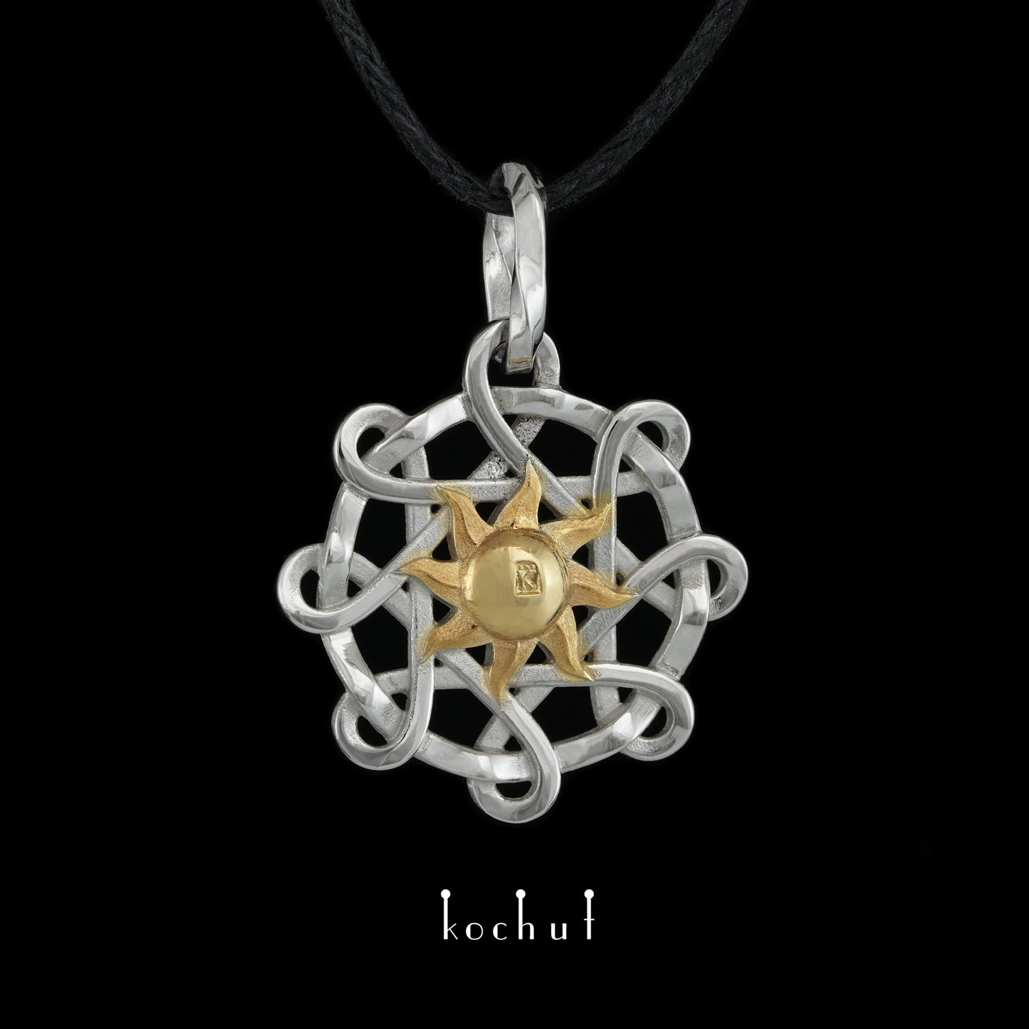 Surya — Anhänger aus Weißgold, überzogen mit Goldplattierung und Weißrhodium