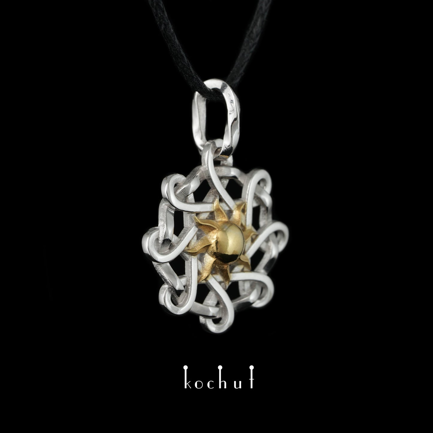 Surya — Anhänger aus Weißgold, überzogen mit Goldplattierung und Weißrhodium