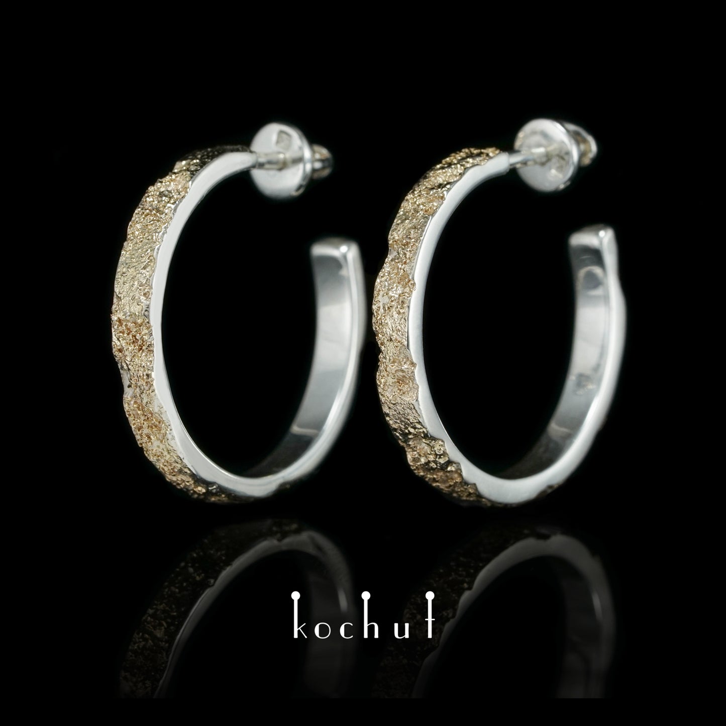 Leib und Seele – silberne Ohrringe mit Fusion aus Gelbgold