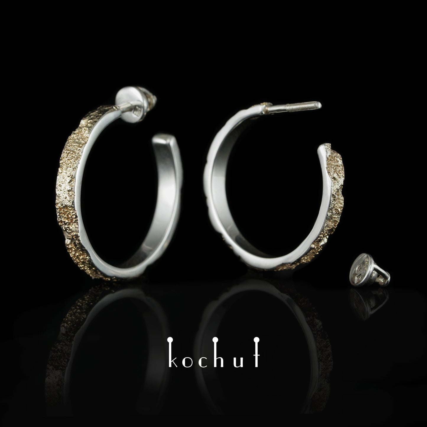 Leib und Seele – silberne Ohrringe mit Fusion aus Gelbgold