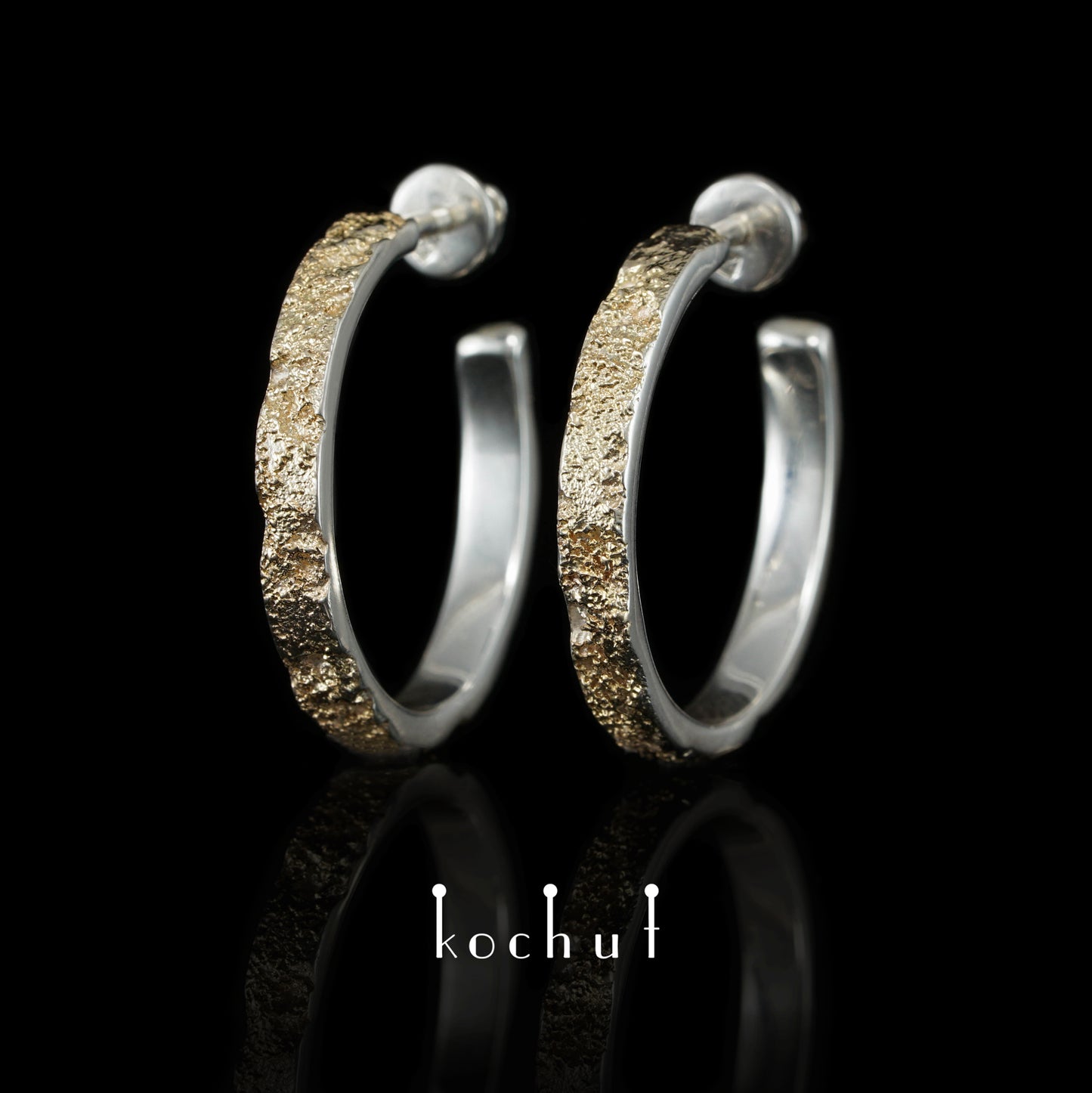 Leib und Seele – silberne Ohrringe mit Fusion aus Gelbgold