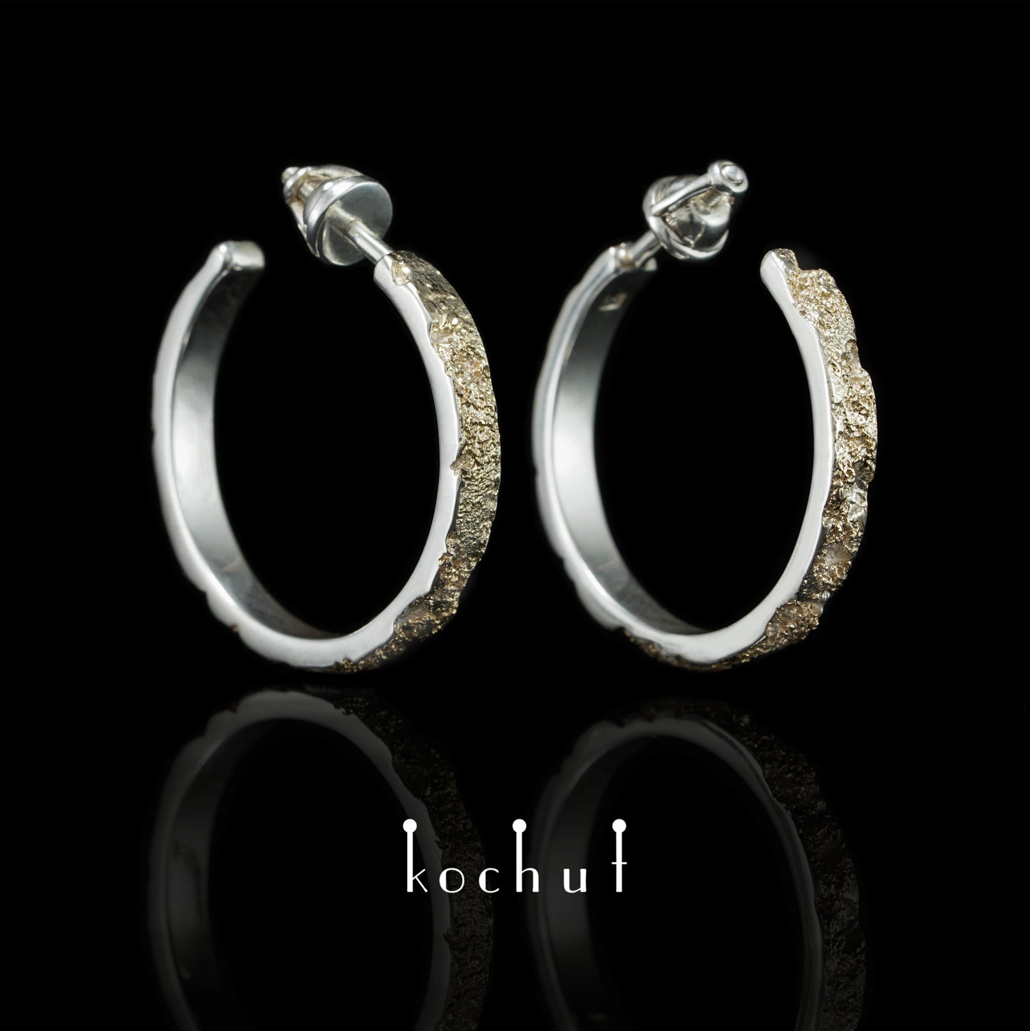 Leib und Seele – silberne Ohrringe mit Fusion aus Gelbgold