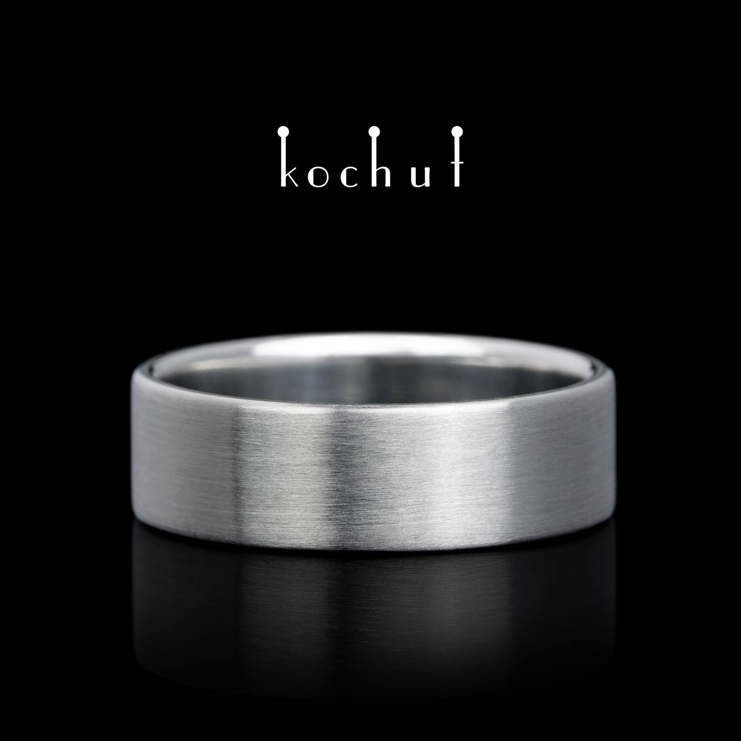 Baum des Lebens — Platin-Ehering mit schwarzem Rhodium beschichtet