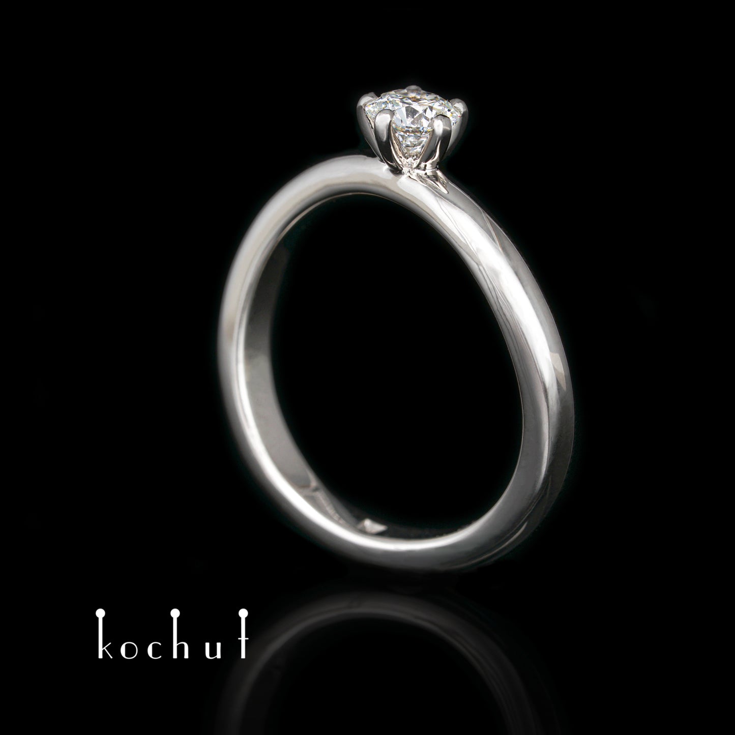 Infinity — Verlobungsring aus Palladium, 18 Karat Gold mit Diamant