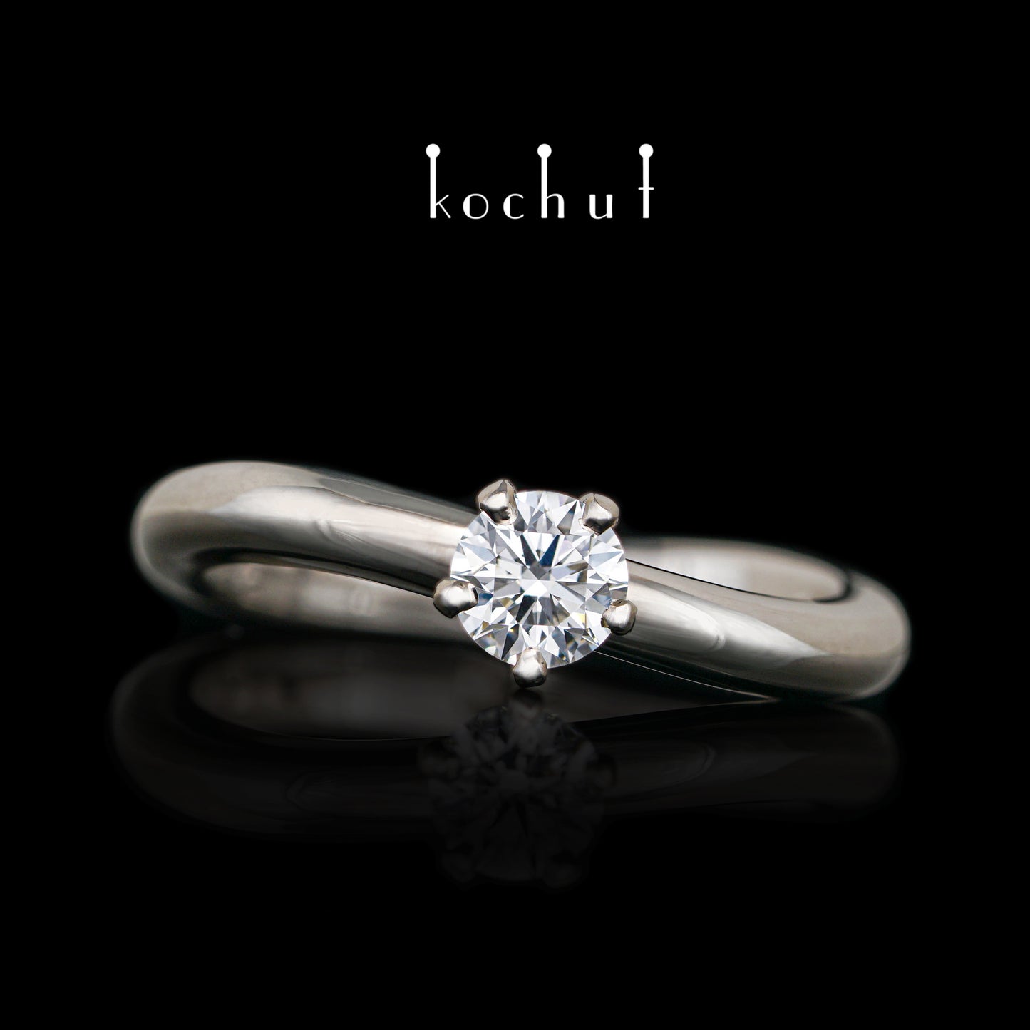 Infinity — Verlobungsring aus Palladium, 18 Karat Gold mit Diamant