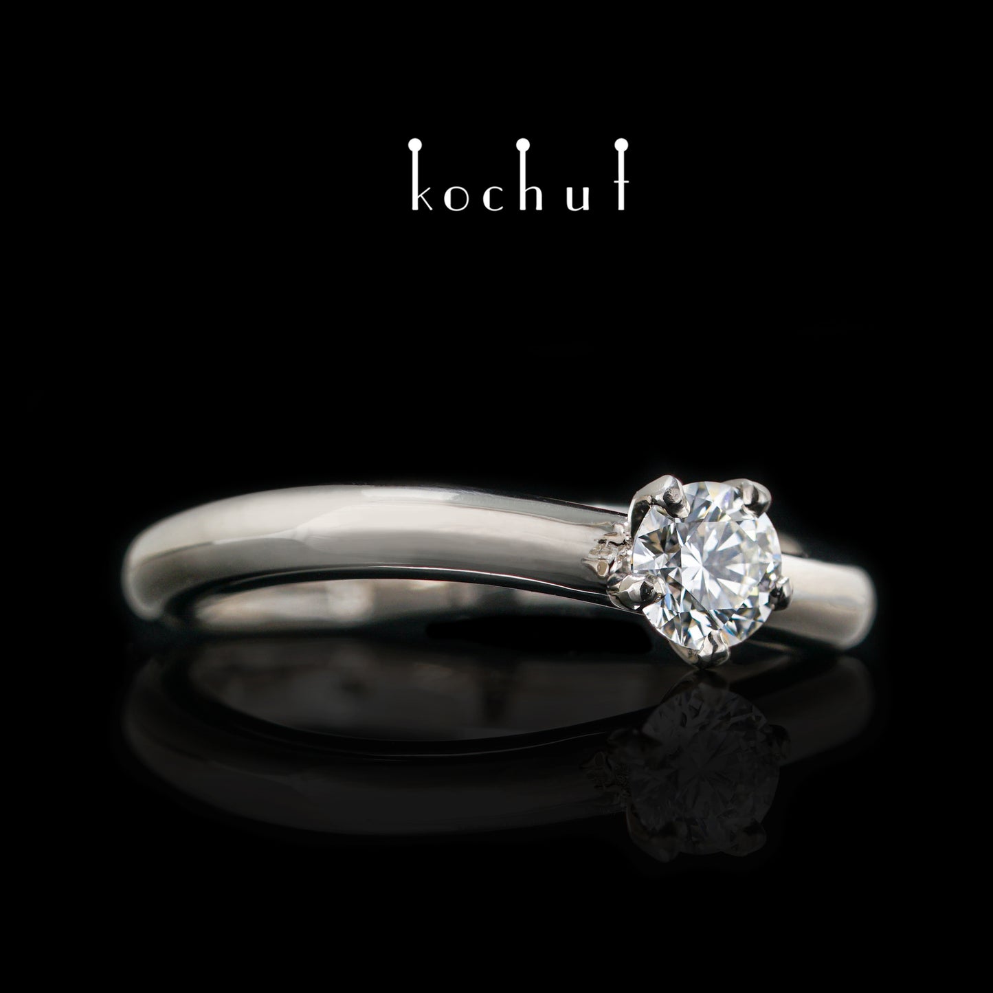 Infinity — Verlobungsring aus Palladium, 18 Karat Gold mit Diamant