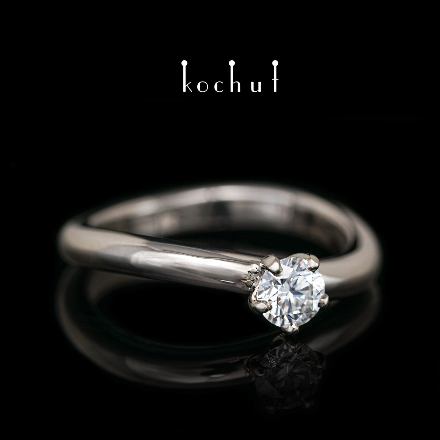 Infinity — Verlobungsring aus Palladium, 18 Karat Gold mit Diamant